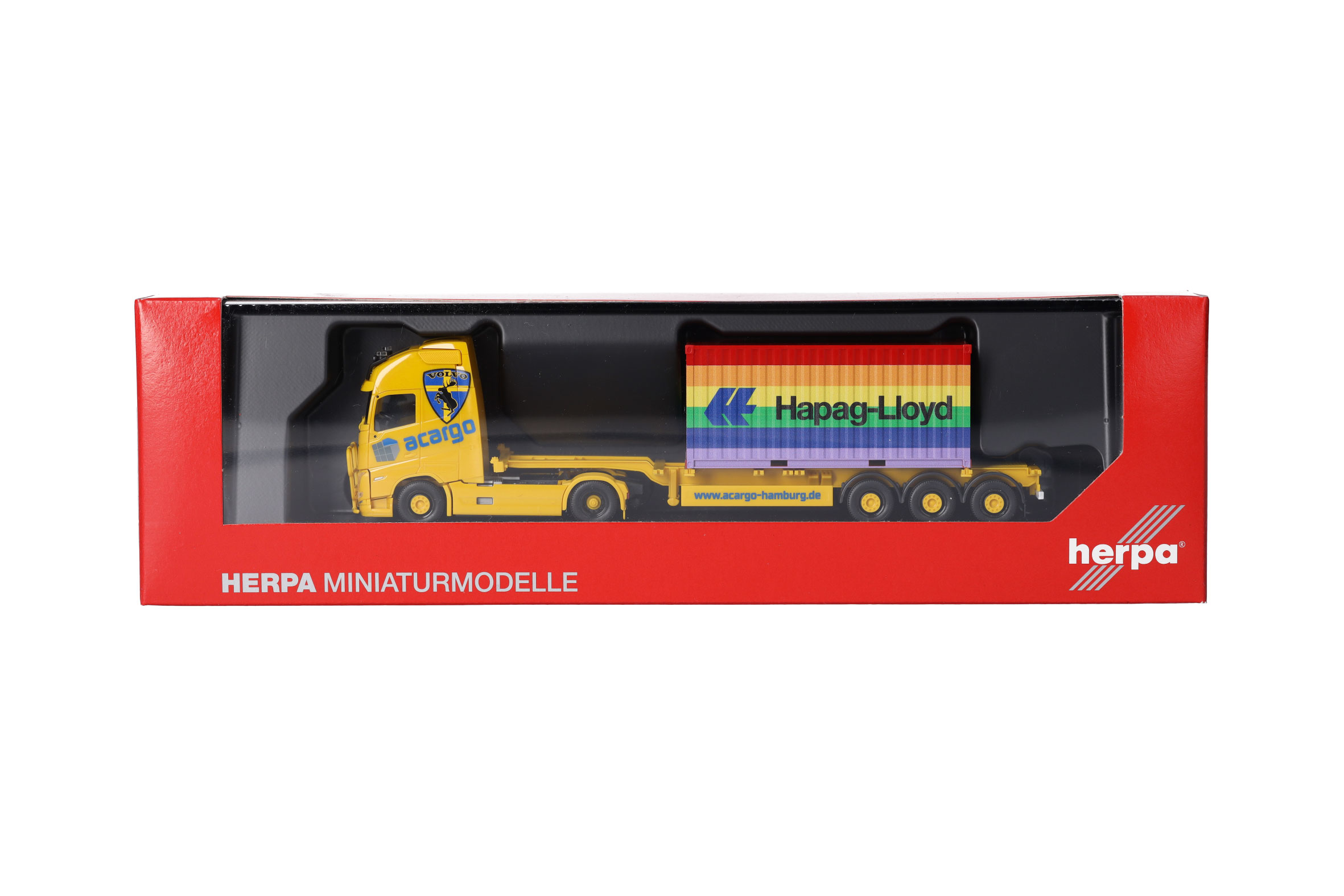 Herpa 317436 | Volvo FH Gl. XL 2020 Container-Sattelzug | acargo/Hapag Lloyd | 1:87