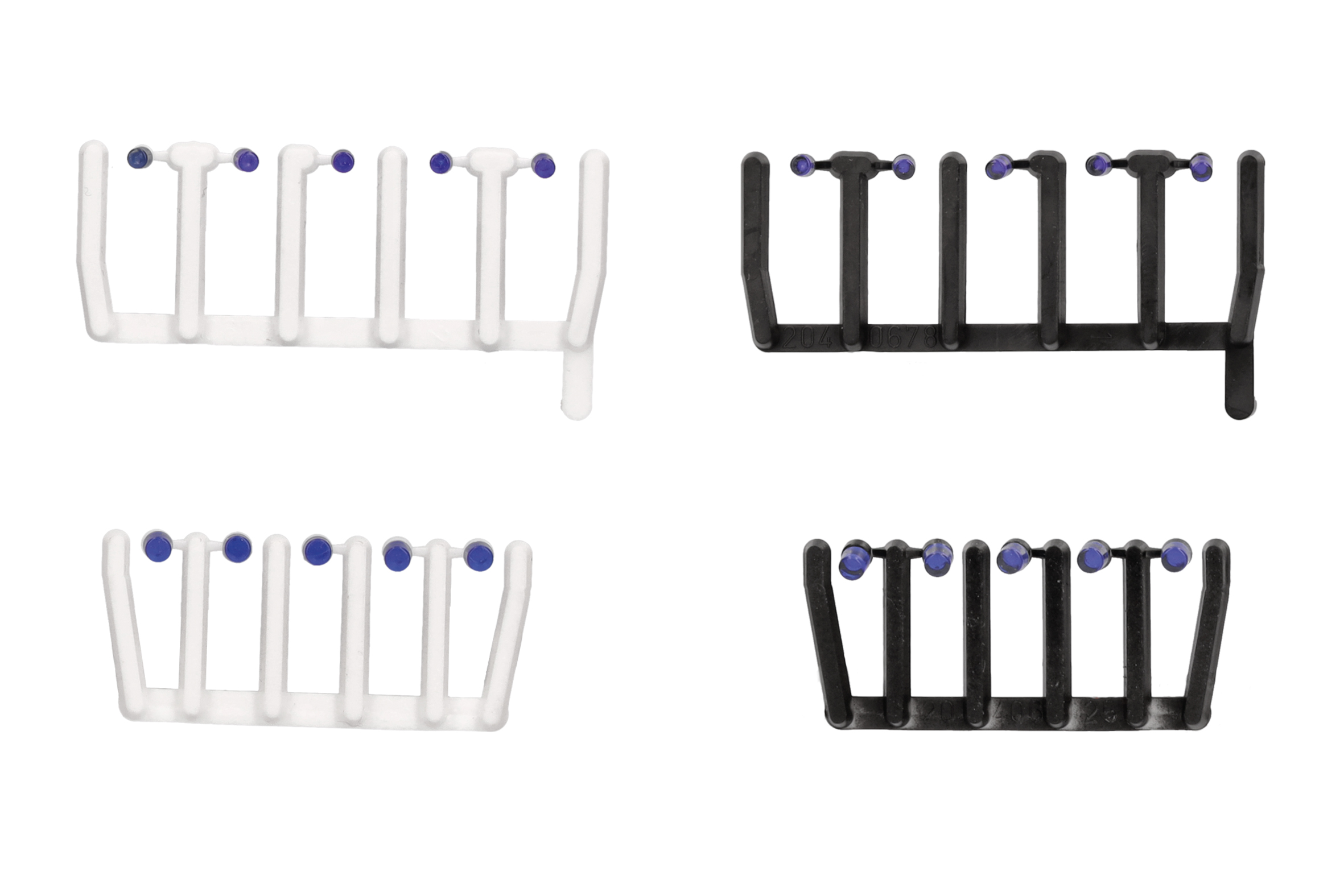 Herpa Zubehör 054836 | 80 Signallichter blautransparent mit schwarzen und weißen Sockeln | 1:87