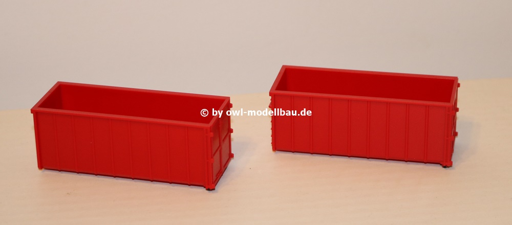 Herpa Zubehör 053884 | 2 Abrollmulden gerippt | rot | 1:87
