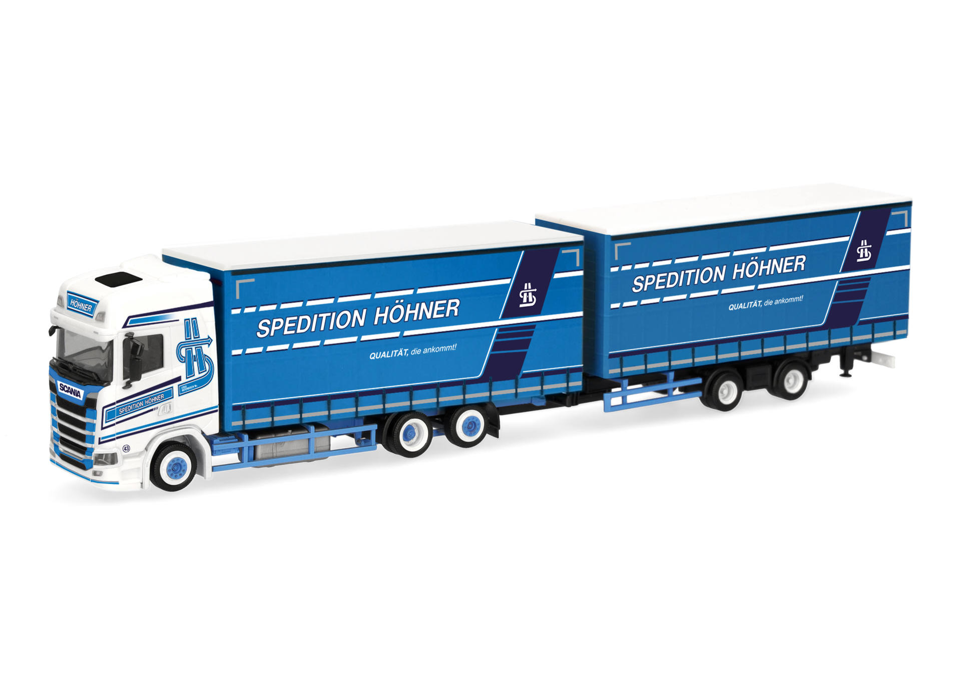 Herpa 322034 | Scania CS 20 HD | Volumengardinenplanen-Hängerzug | Spedition Höhner | 1:87