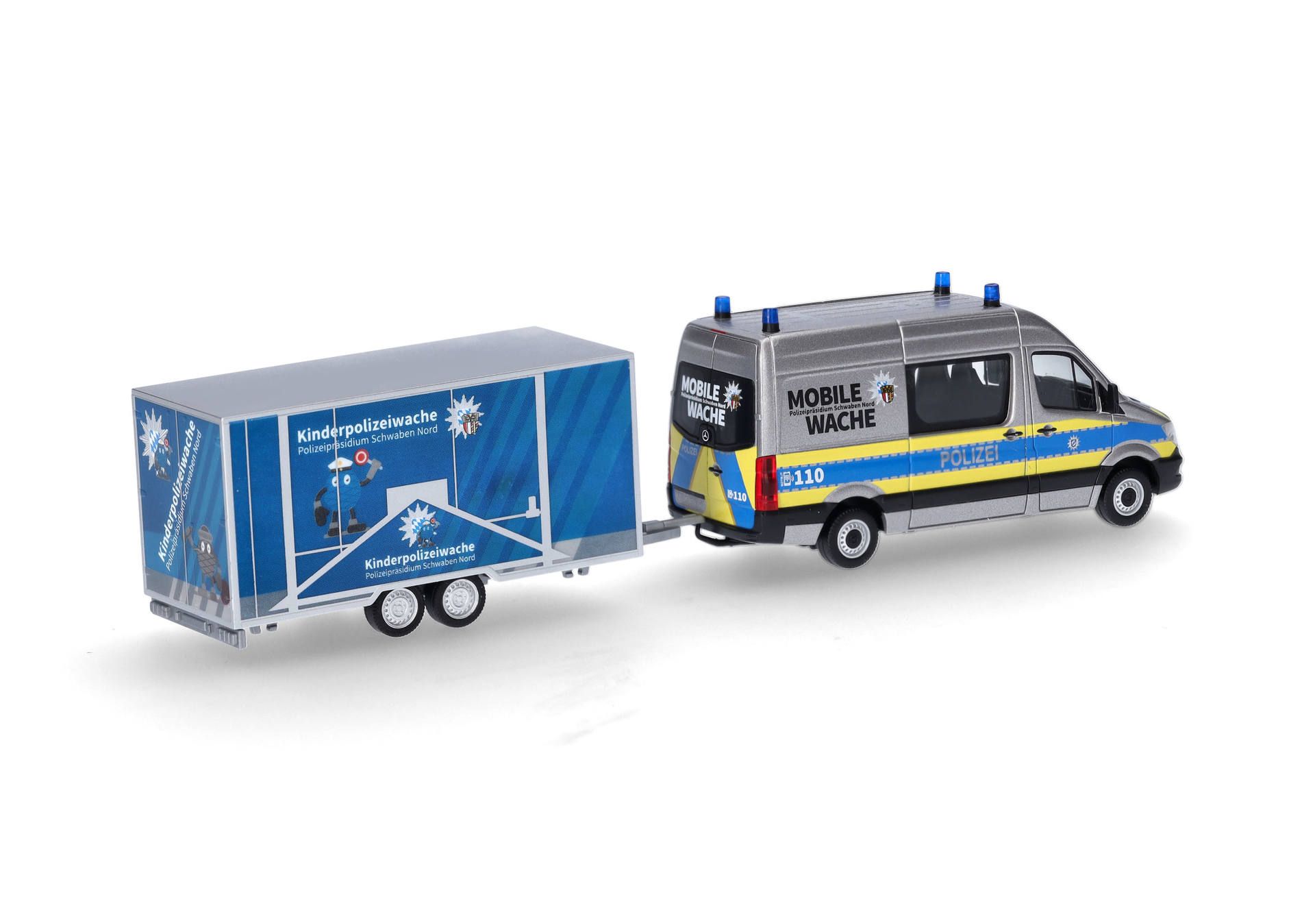 Herpa 097536 | MB Sprinter '13 Halbbus mit Anhänger | Polizei Bayern | 1:87