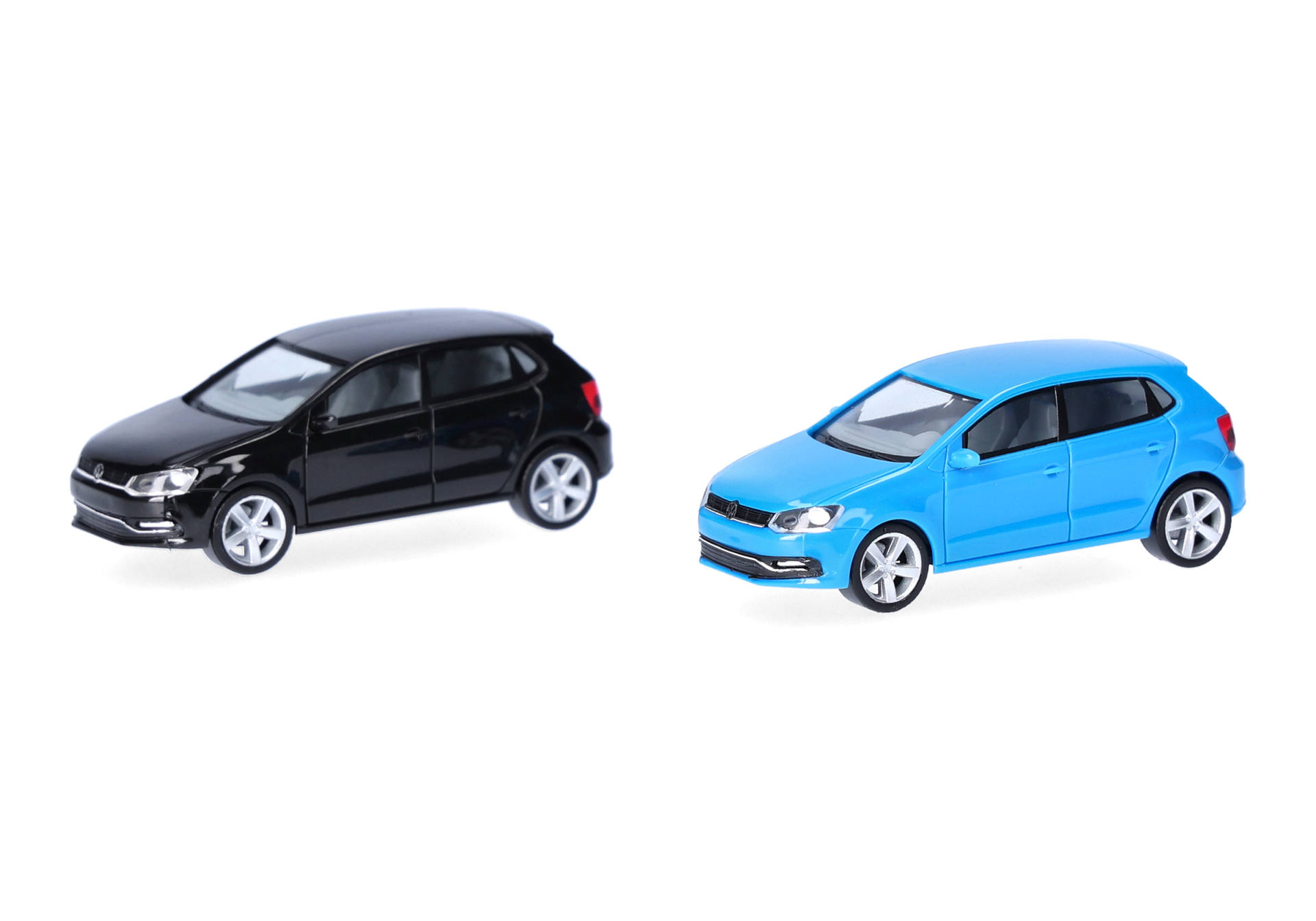 Herpa MiniKit 014366 | Volkswagen (VW) Polo 5-türig (2014) | kornblumenblau und schwarz | 1:87