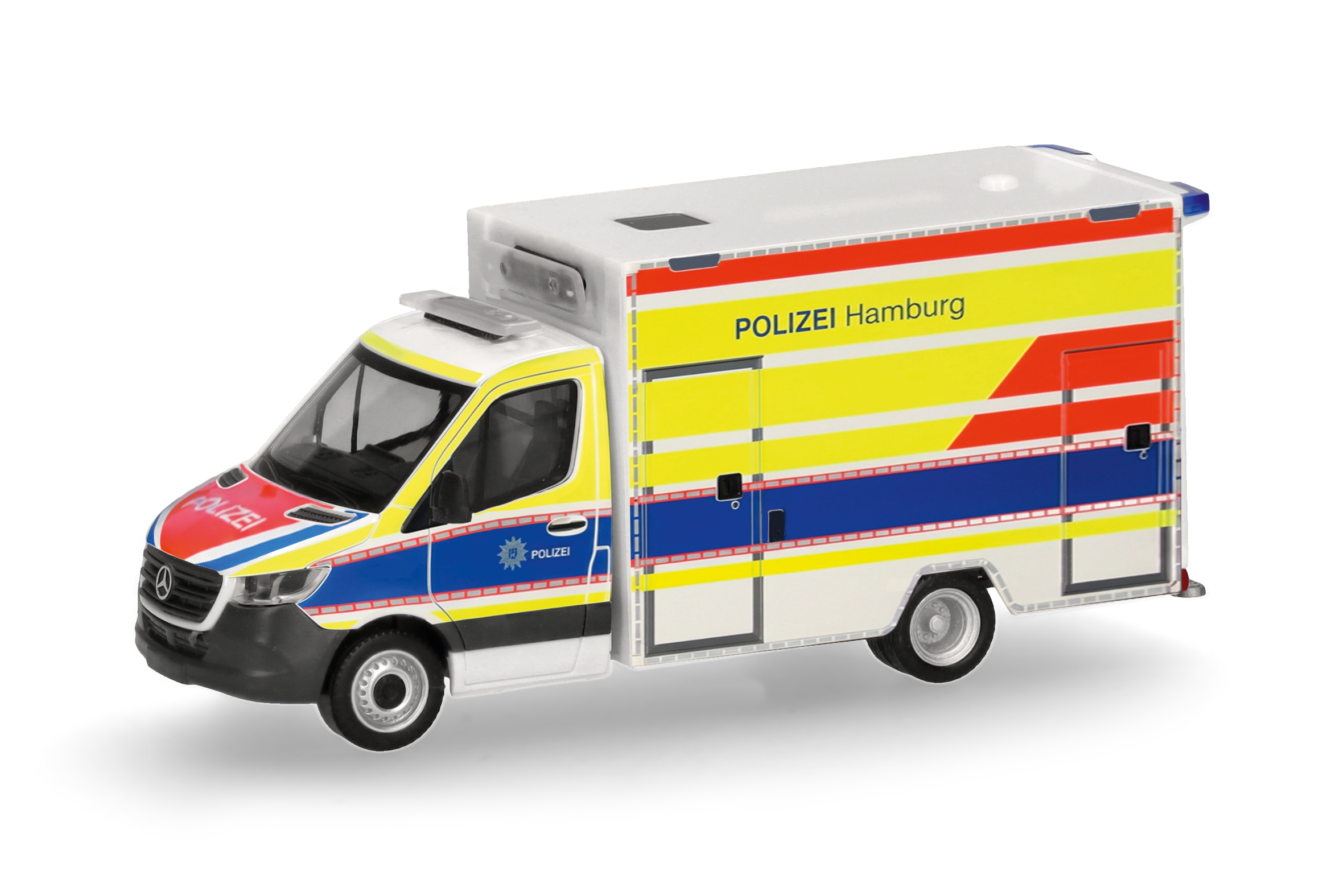 Herpa 099332 | Mercedes-Benz Sprinter '18 Fahrtec Rettungswagen | Polizei Hamburg | 1:87