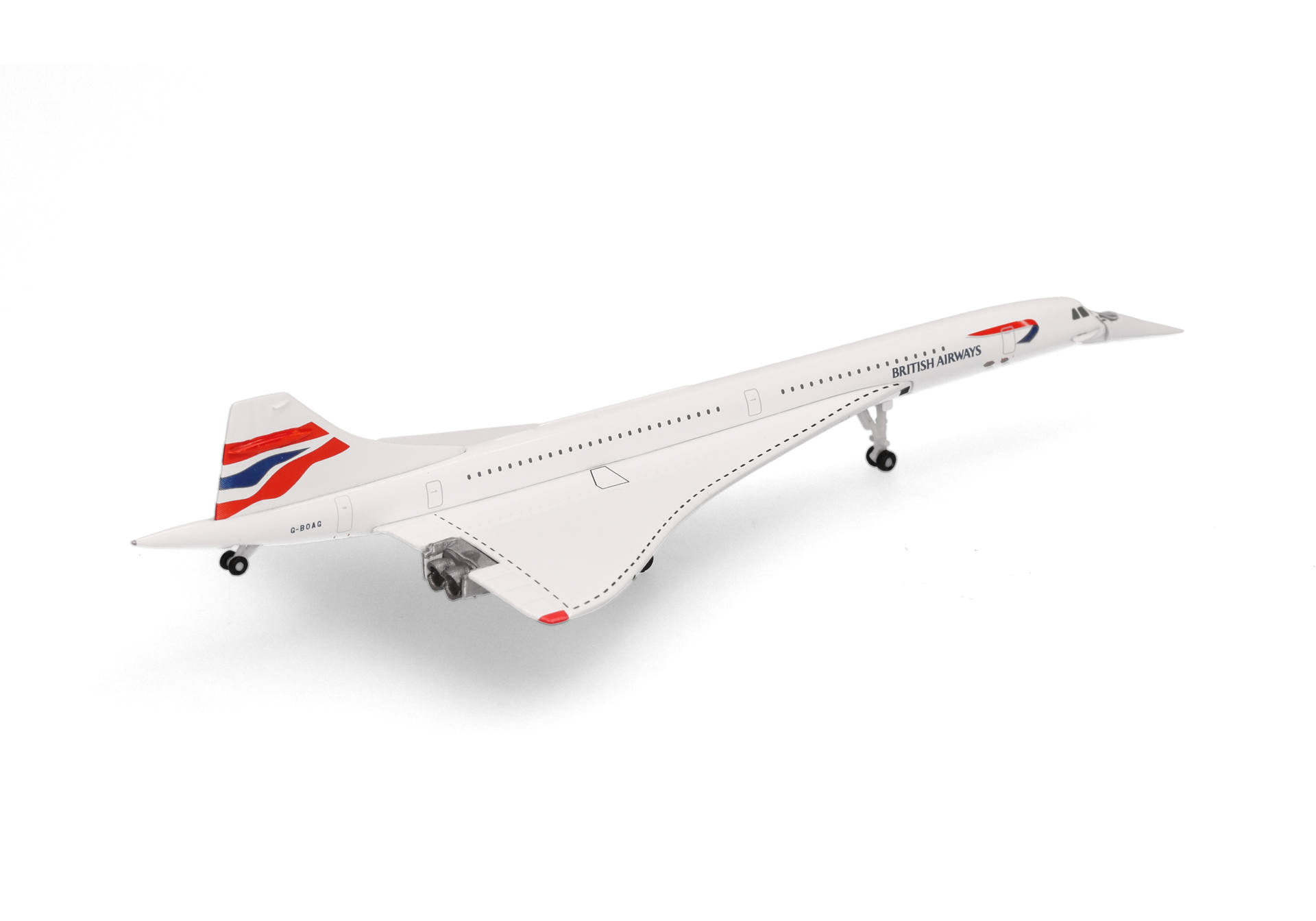 Herpa Wings 539203 | British Airways Concorde | Union Flag livery - nose down | G-BOAG | 1:500