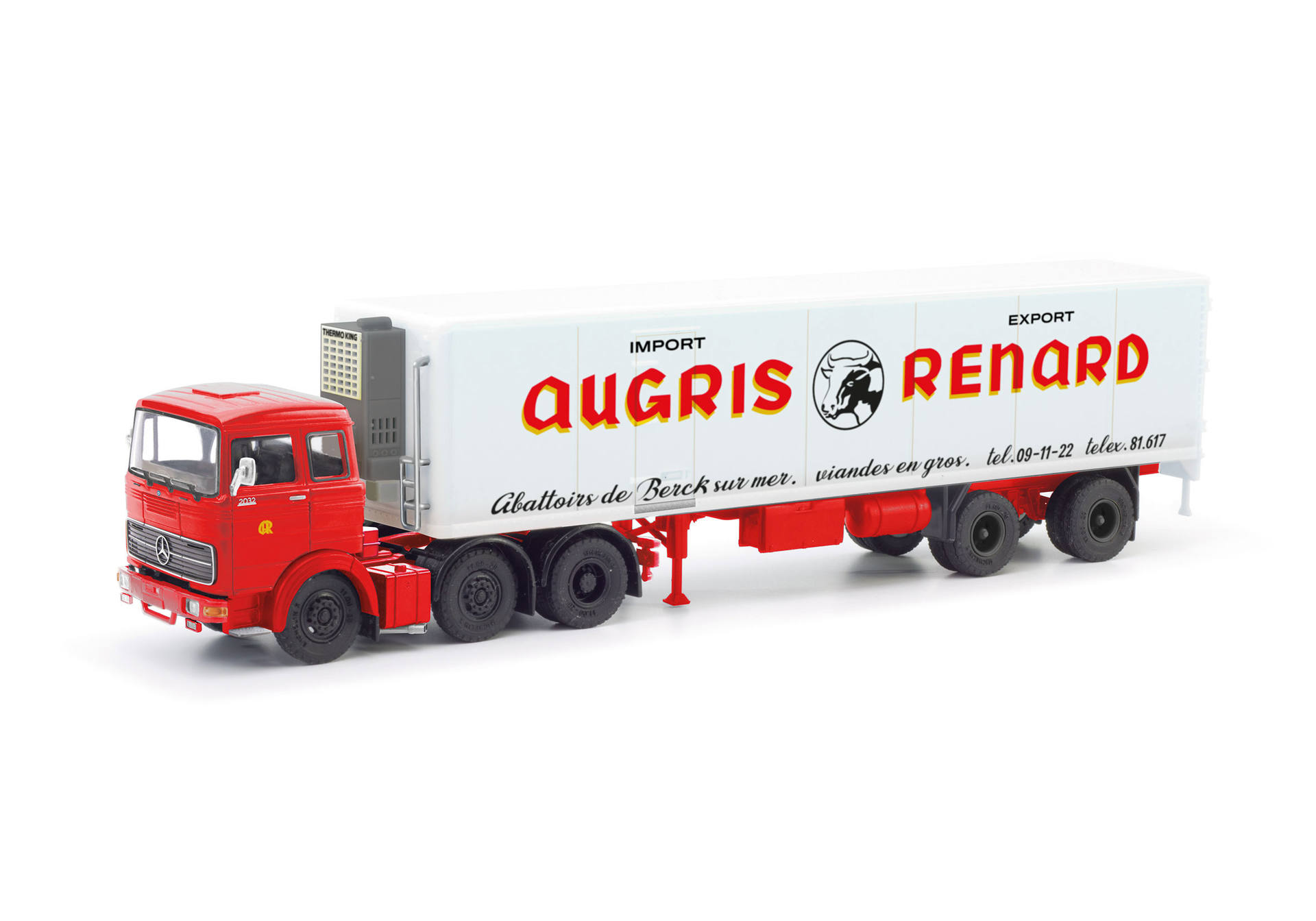 Herpa/Schwarz 87MBS026208 | Mercedes-Benz LPS 2032 Kühlkoffer-Sattelzug | Augris Renard | 1:87