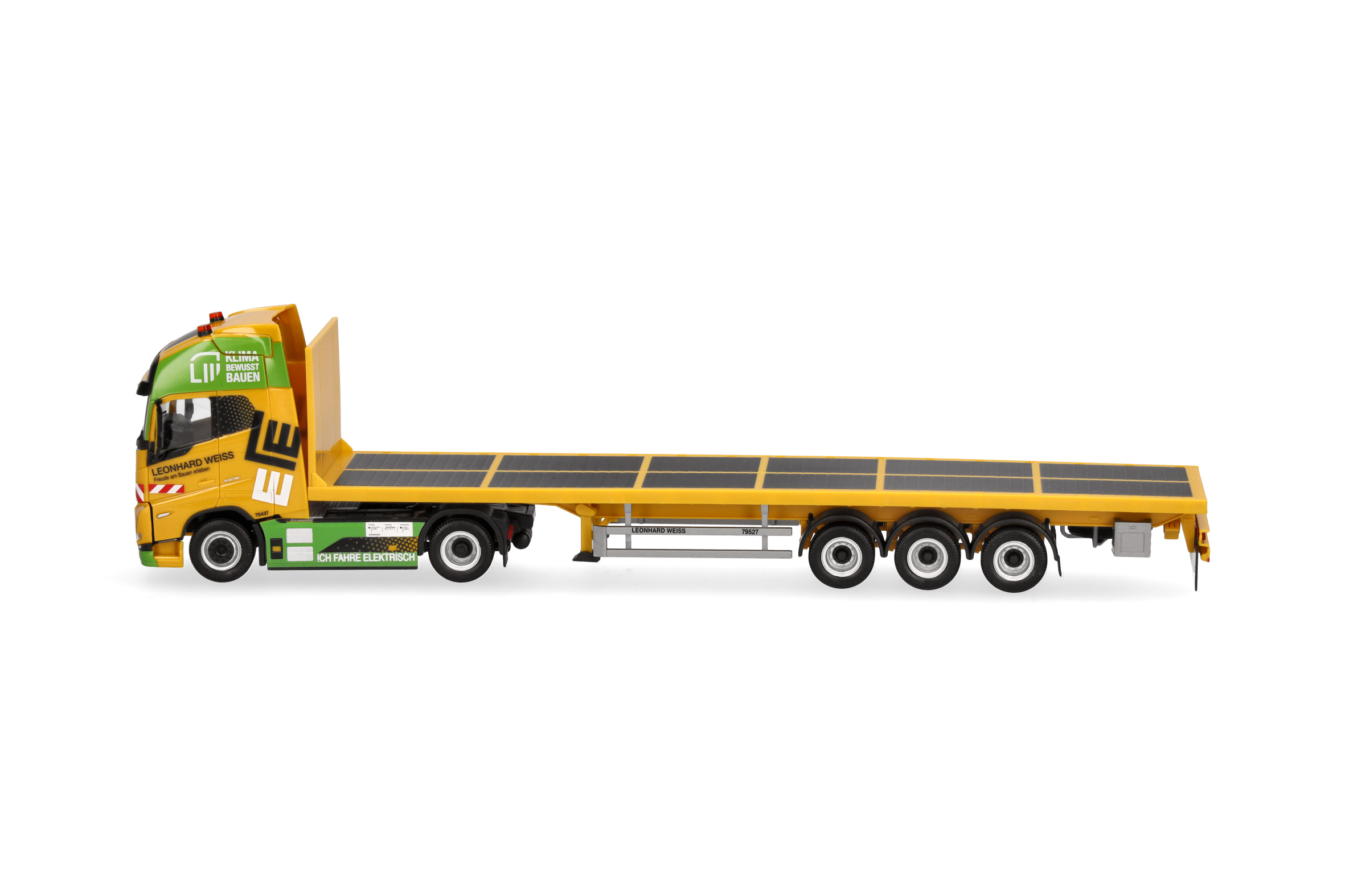 Herpa 958622 | Volvo FH Electric Pritschen Sattelzug | Leonhard Weiss - Klima | 1:87