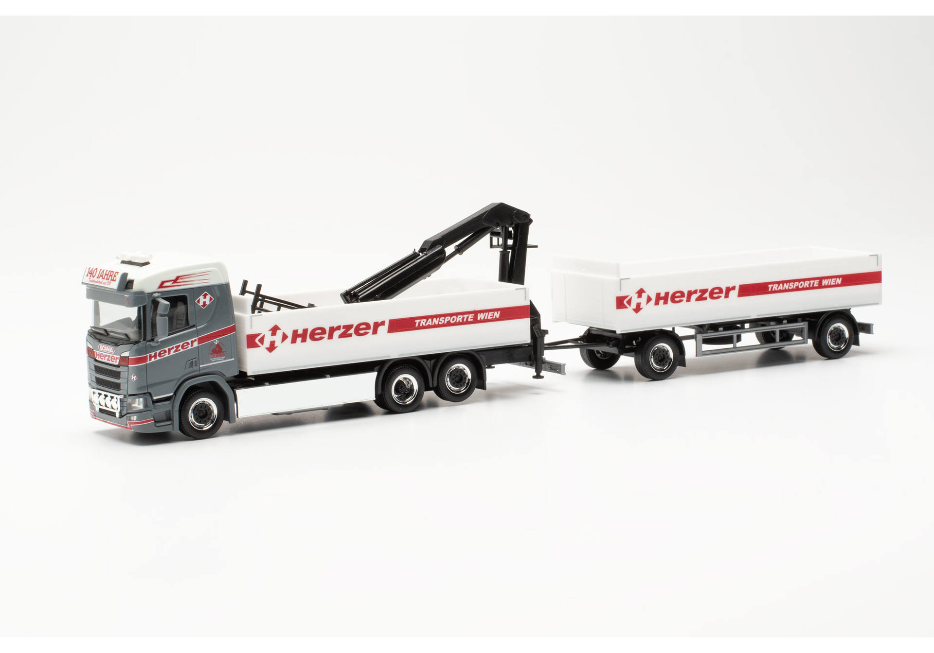 Herpa 316842 | Scania CR 20 ND | Baustoff-Hängerzug | Herzer | 1:87