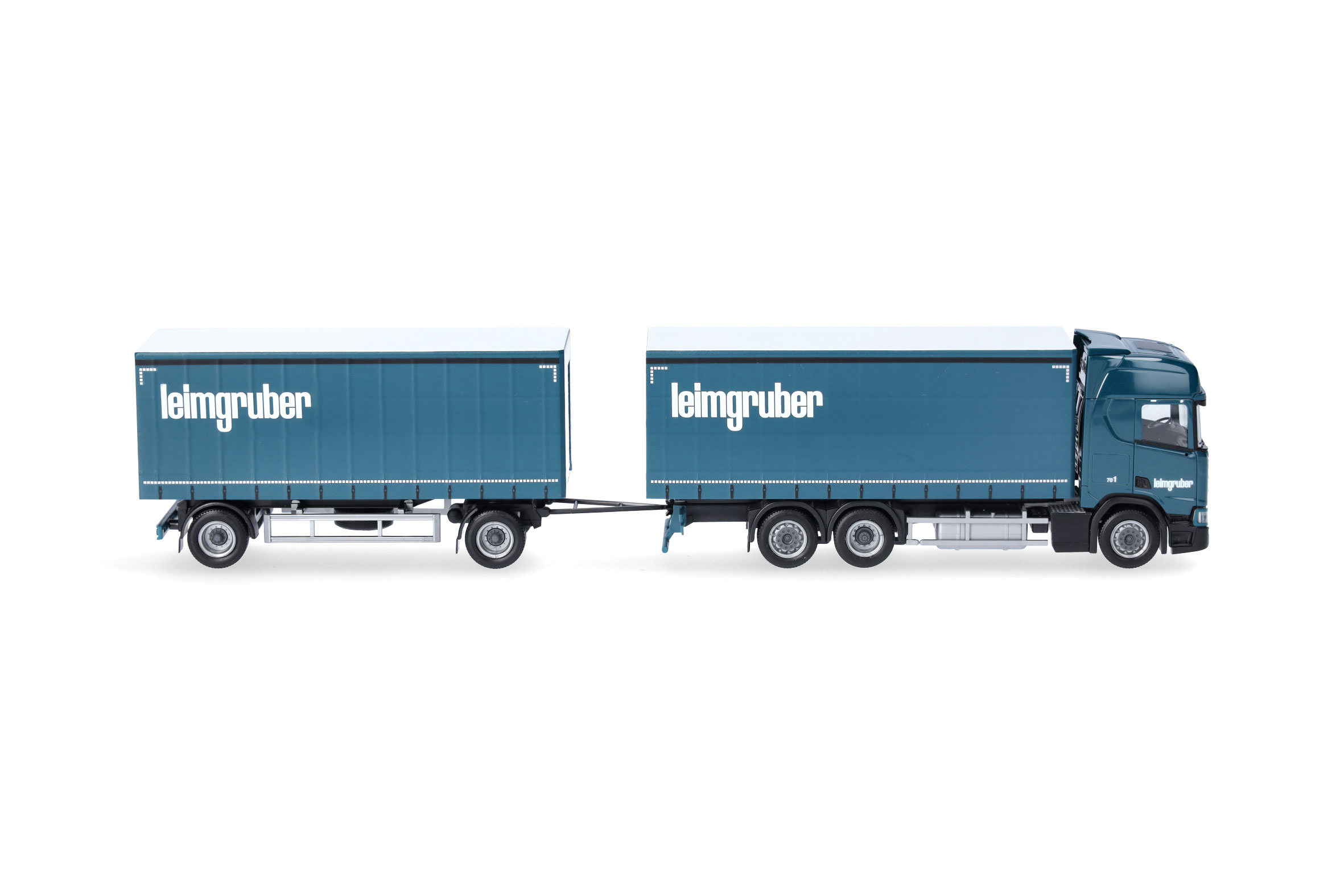 Herpa 958769 | Scania CR20 HD | Gardinenplanen-Hängerzug | Leimgruber | 1:87