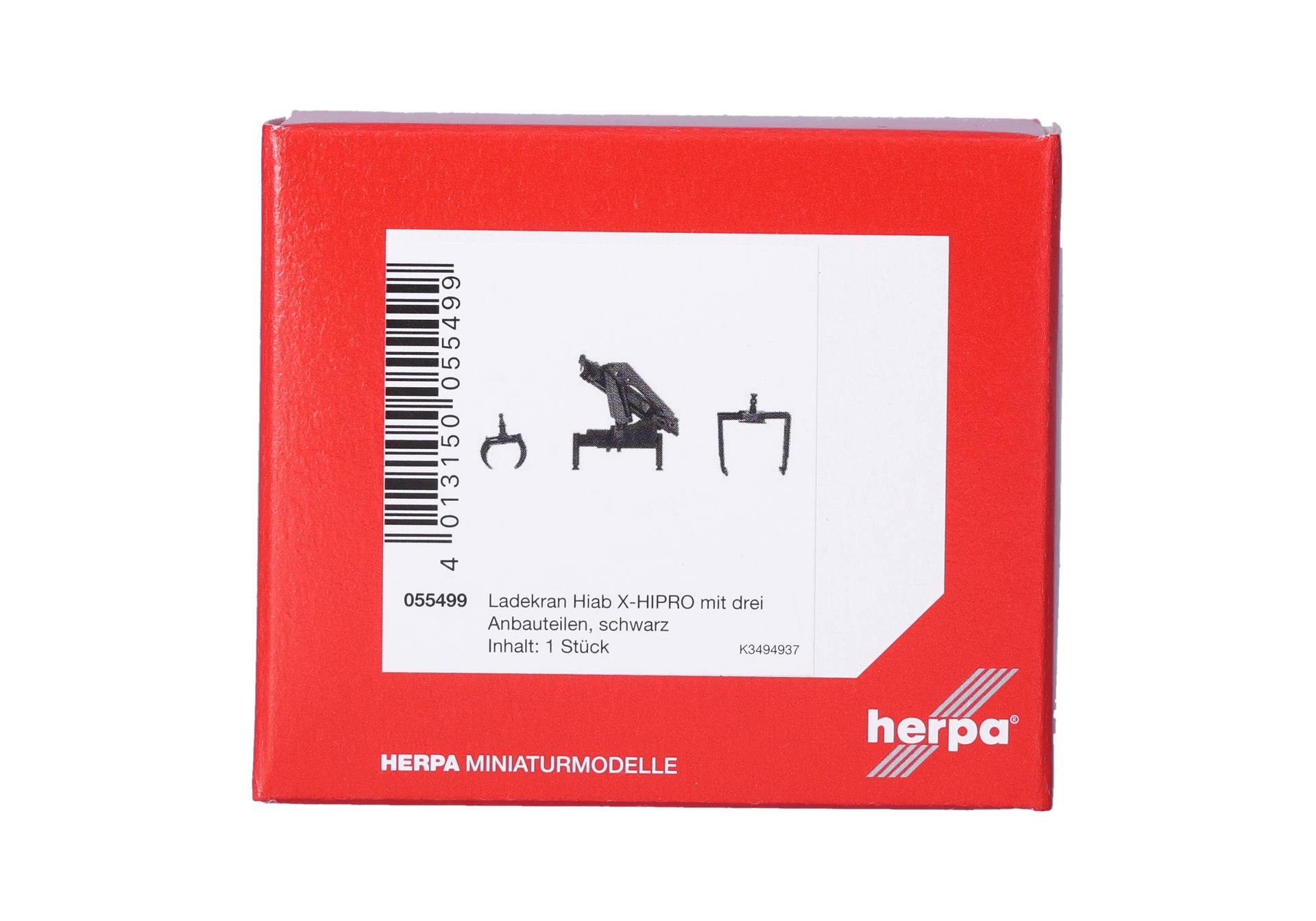 Herpa Zubehör 055499 | Ladekran Hiab X-Hypro mit drei Anbauteilen | schwarz | 1:87