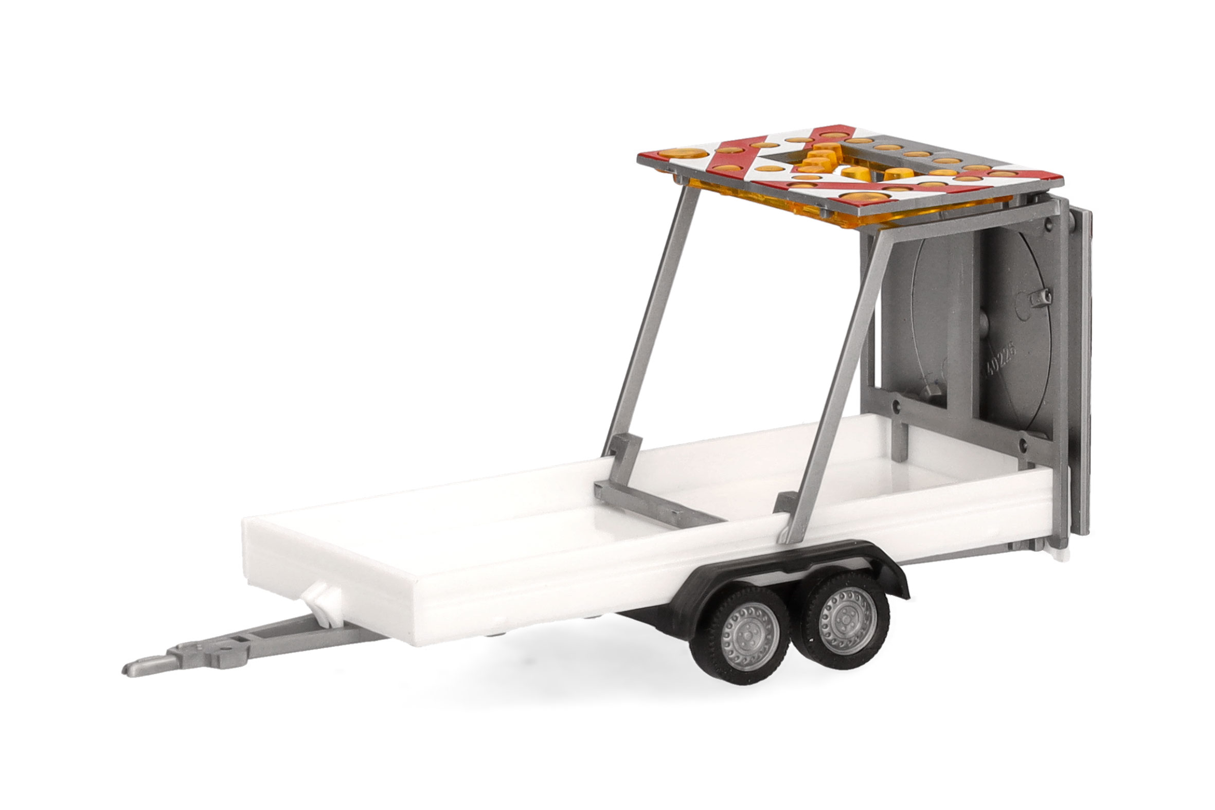 Herpa 052368-004 | Verkehrssicherungsanhänger 2achs | weiß | 1:87
