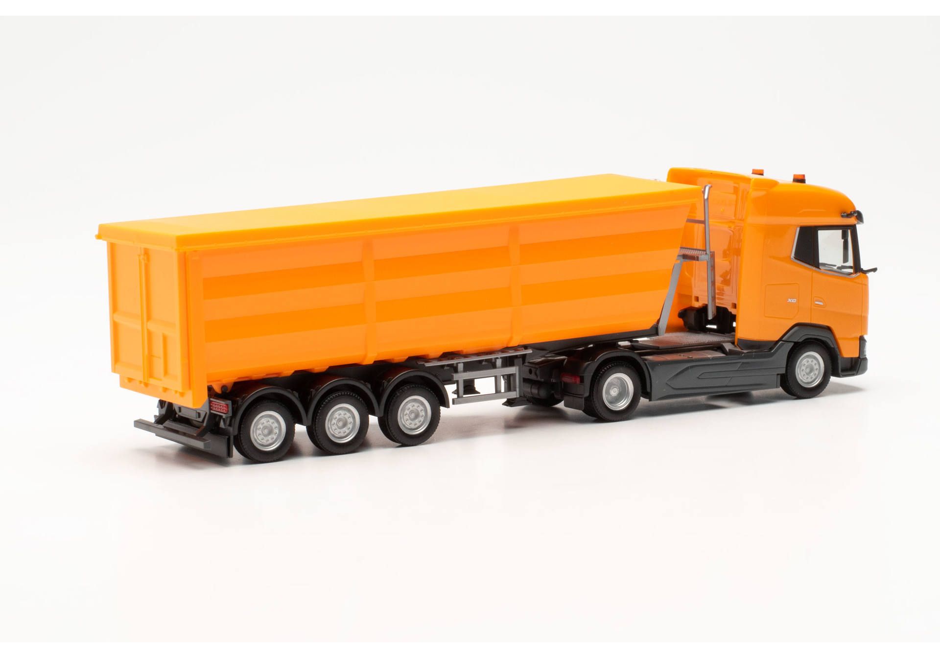 Herpa 316941 | DAF XG Stahlrundmulden-Sattelzug | kommunalorange | 1:87