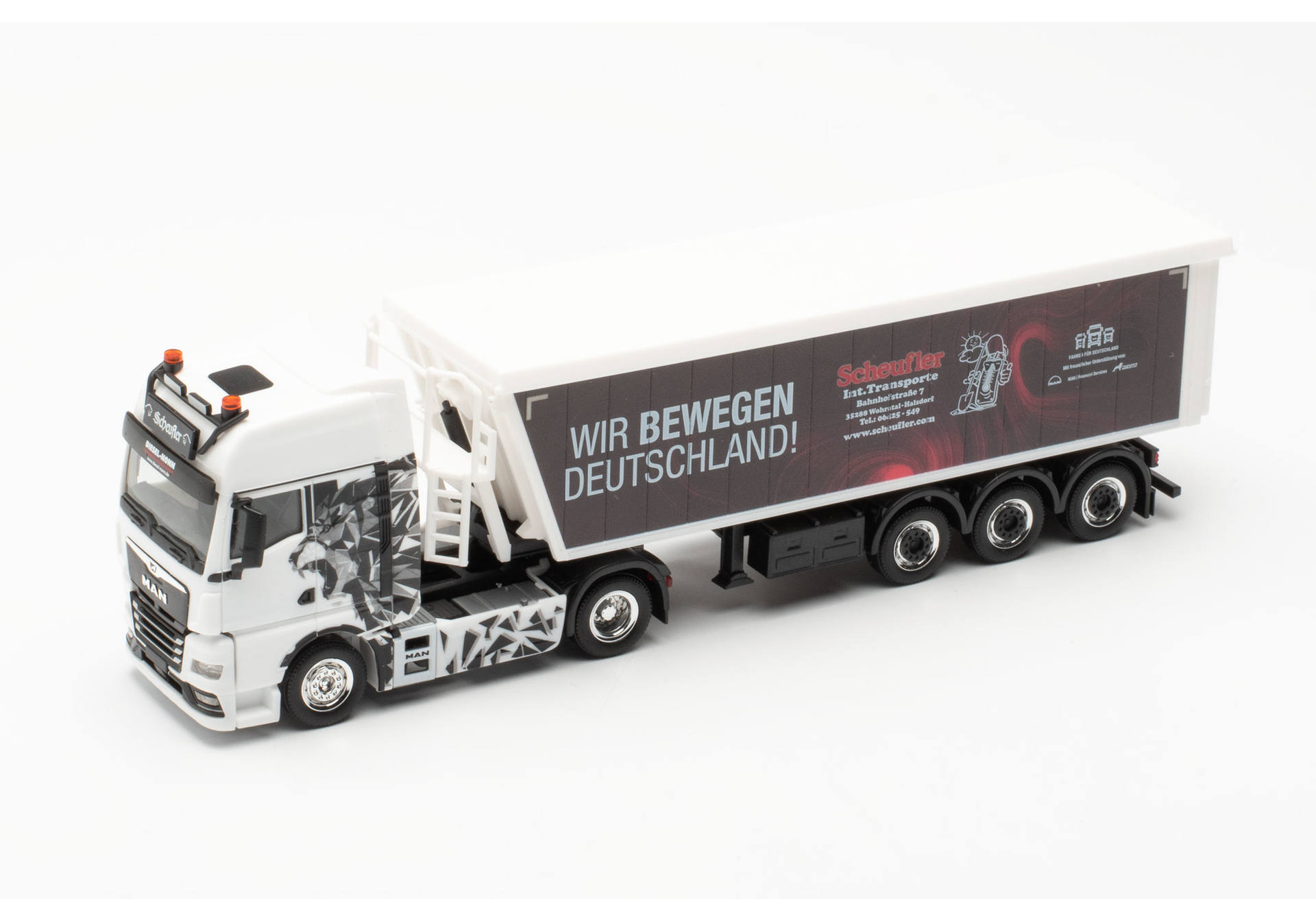 Herpa  317153 | MAN TGX GX Stöffelliner-Sattelzug | Scheufler/Wir bewegen Deutschland) | 1:87