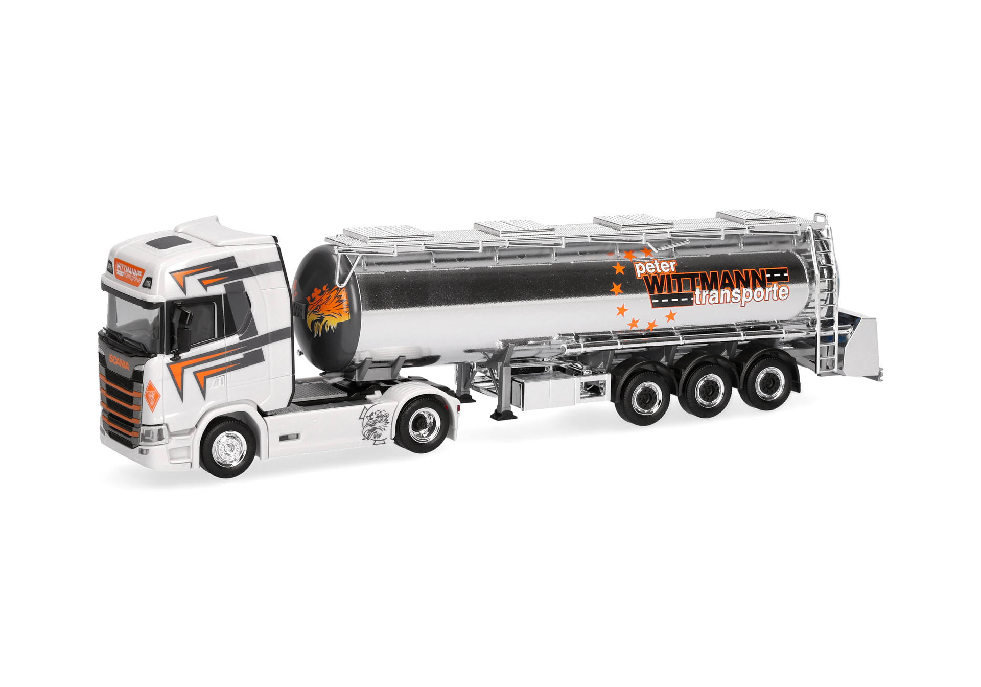 Herpa 321037 | Scania CS 20 HD Chromtank-Sattelzug | Wittmann Transport | 1:87