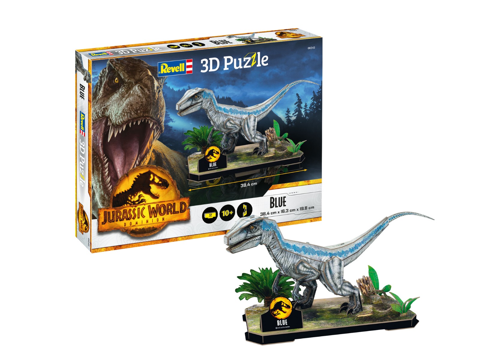 Revell 3D Puzzle 00243 -  Jurassic World Dominion Velociraptors "Blue"  