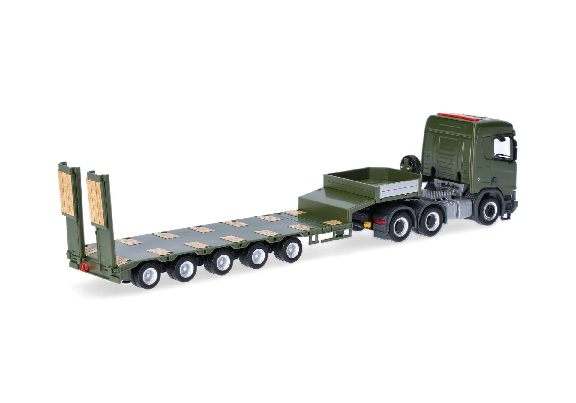 Herpa 747332 | Scania CR 20 Niedrigdach Semitieflade-Sattelzug | Tschechische Armee| 1:87