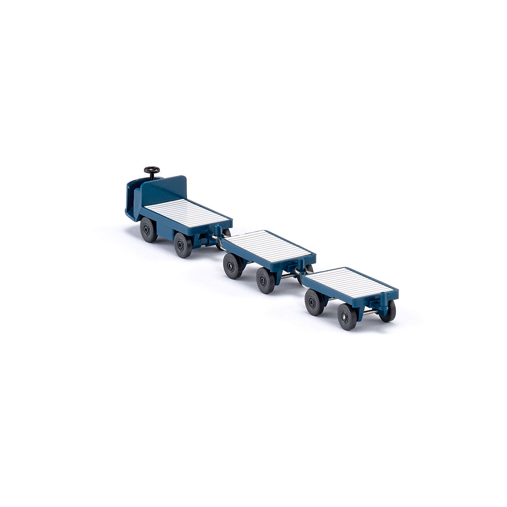 Wiking 116004 | Elektrokarren mit Anhängern | grünblau | 1:87