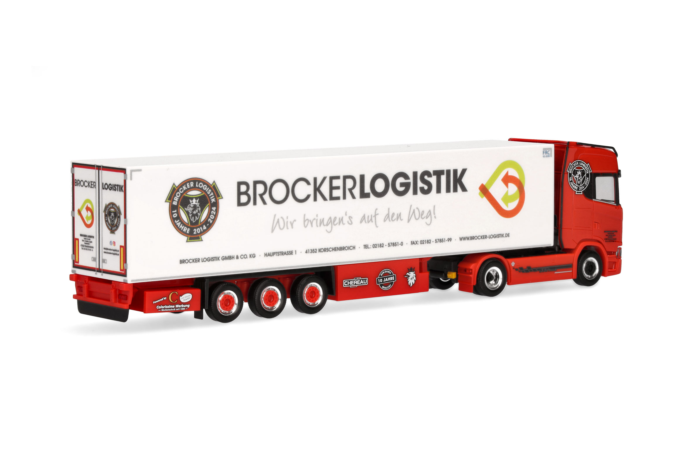 Herpa 959025 | Scania CS20 HD V8 Kühlkoff er-Sattelzug | Brocker | 1:87