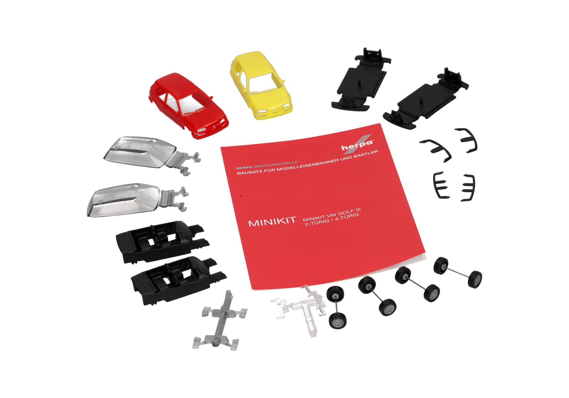 Herpa MiniKit  014014 | 2er-Set | VW Golf III VR6 2türig | Schwefelgelb/Flashrot | 1:87