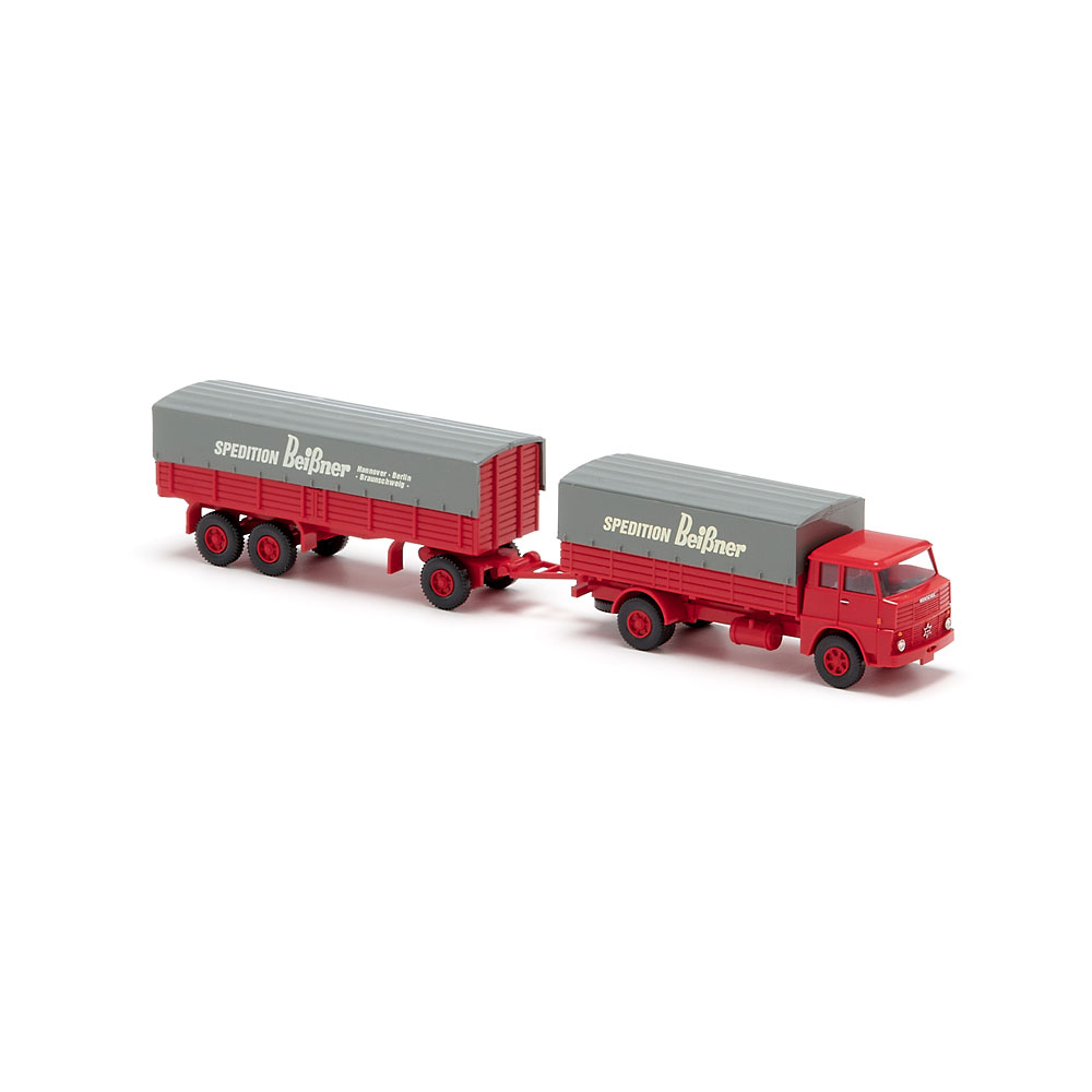 Wiking 041203 | Henschel HS 14/16 | Pritschenhängerzug | Spedition Beißner | 1:87