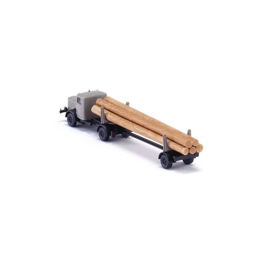 Wiking 094703 | Büssing 8000 | Langholztransporter | steingrau | Spur N | 1:160