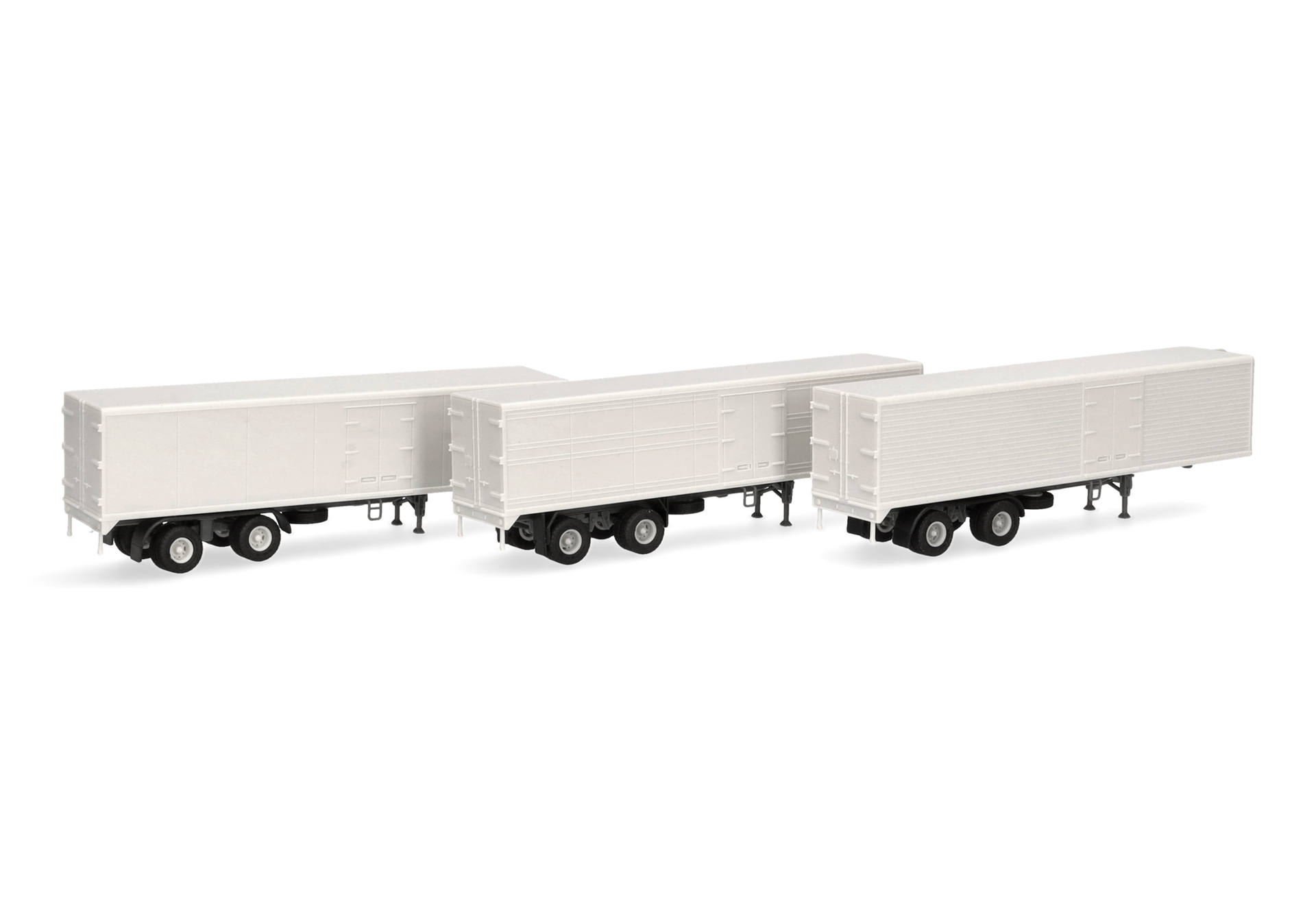 Herpa/Schwarz 87MBS026512 | Set mit drei undekorierten Kofferaufliegern | 1:87