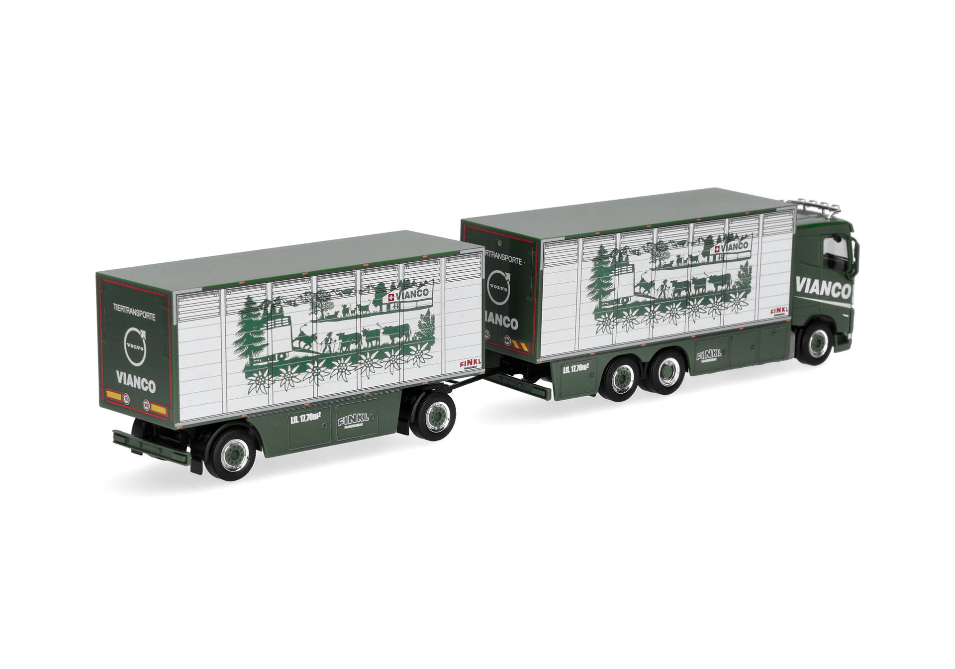 Herpa 320832 | Volvo FH GL FD 2020 | Viehtransporter-Hängerzug | Vianco (CH|  1:87