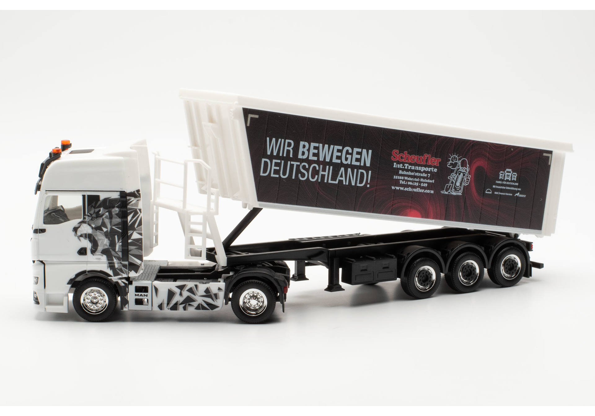 Herpa  317153 | MAN TGX GX Stöffelliner-Sattelzug | Scheufler/Wir bewegen Deutschland) | 1:87