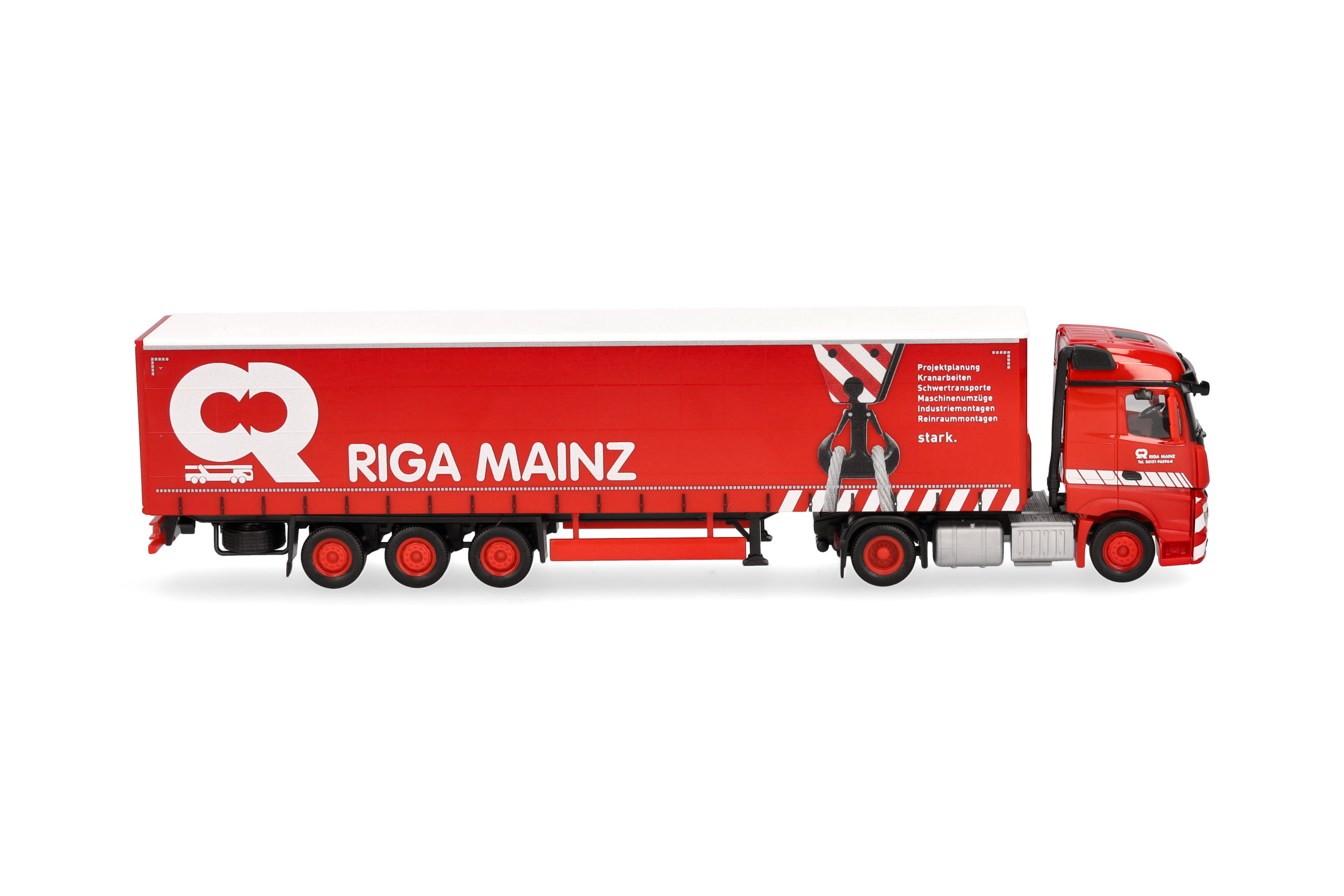 Herpa 318860 | MB Actros Streamspace Gardinenplanen-Sattelzug | Riga Mainz | 1:87