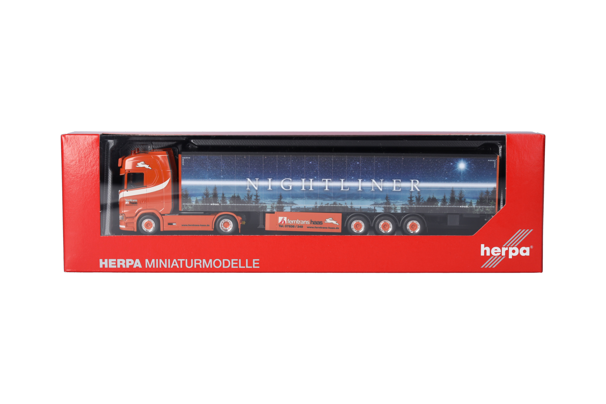 Herpa 318785 | Scania CS 20 HD 15m Gardinenplanen-Sattelzug | Ferntrans Haas | 1:87
