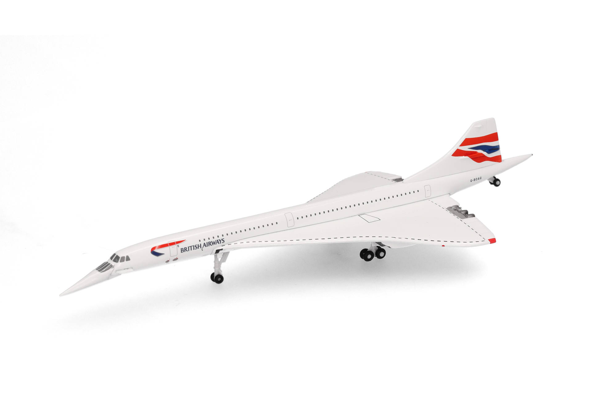 Herpa Wings 539203 | British Airways Concorde | Union Flag livery - nose down | G-BOAG | 1:500