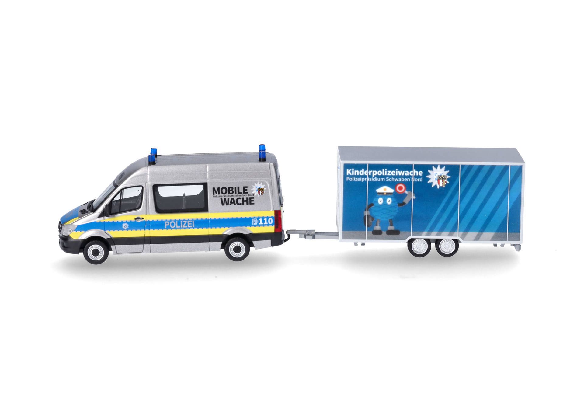 Herpa 097536 | MB Sprinter '13 Halbbus mit Anhänger | Polizei Bayern | 1:87