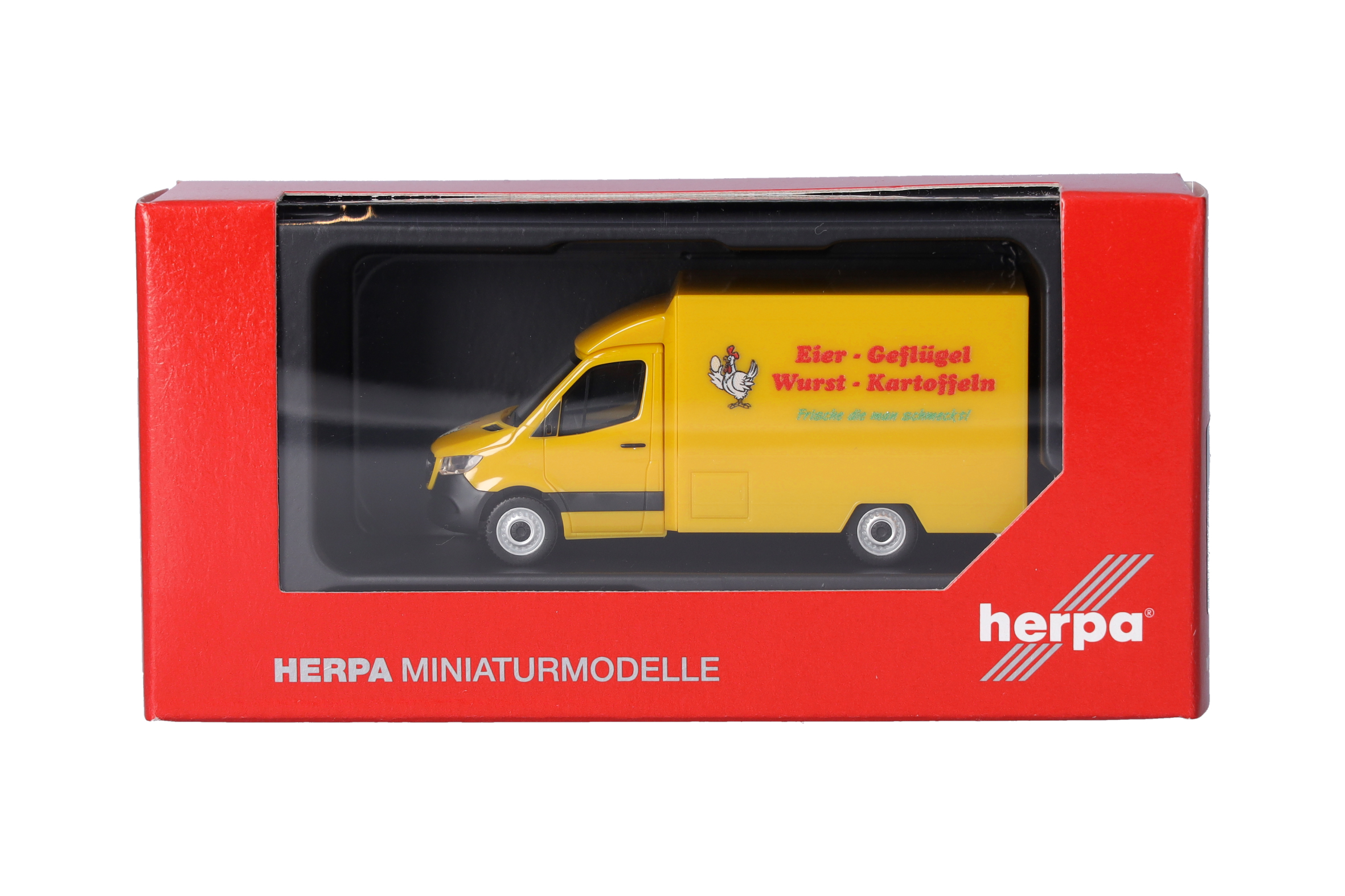 Herpa 098656 | MB Sprinter '18 Foodtruck | Eier, Geflügel, Wurst, Kartoffeln | 1:87