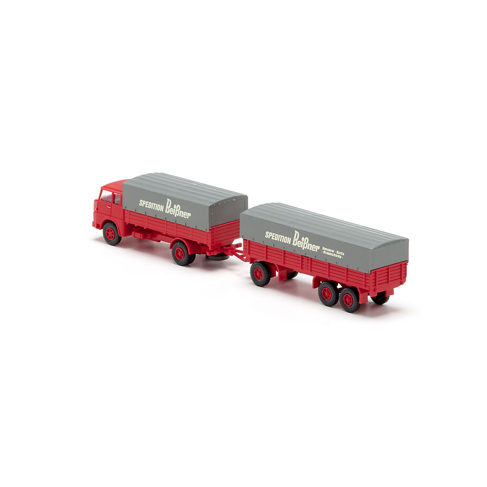 Wiking 041203 | Henschel HS 14/16 | Pritschenhängerzug | Spedition Beißner | 1:87