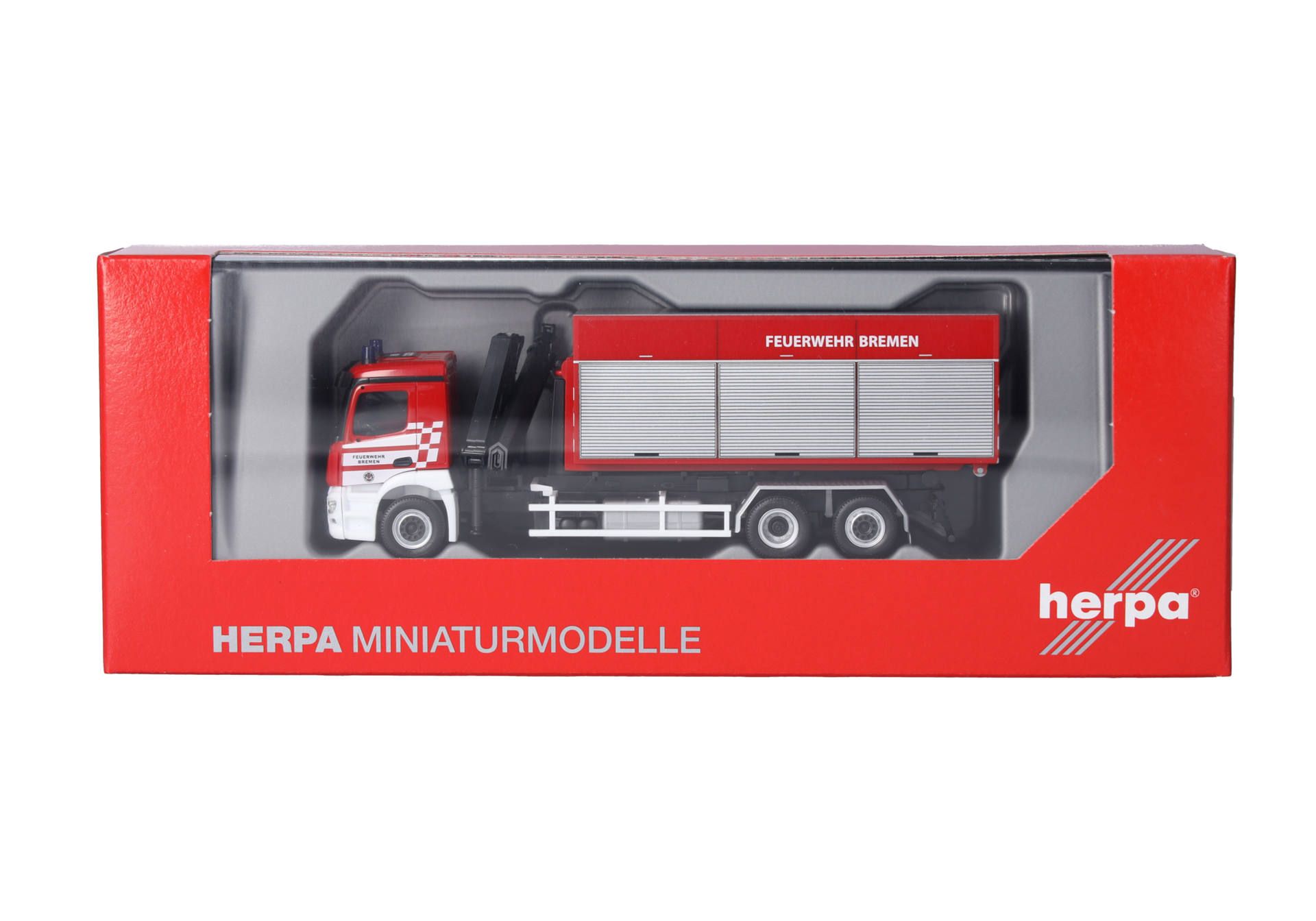 Herpa 098151 | Mercedes-Benz Actros M Wechselladerfahrzeug | Feuerwehr Bremen | 1:87