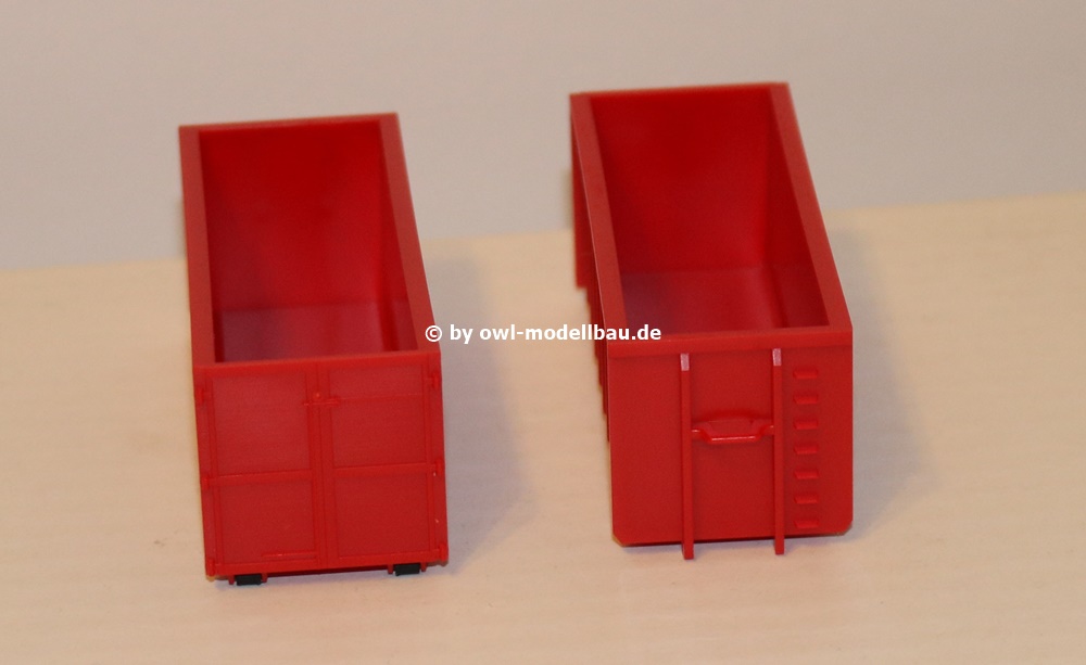 Herpa Zubehör 053884 | 2 Abrollmulden gerippt | rot | 1:87