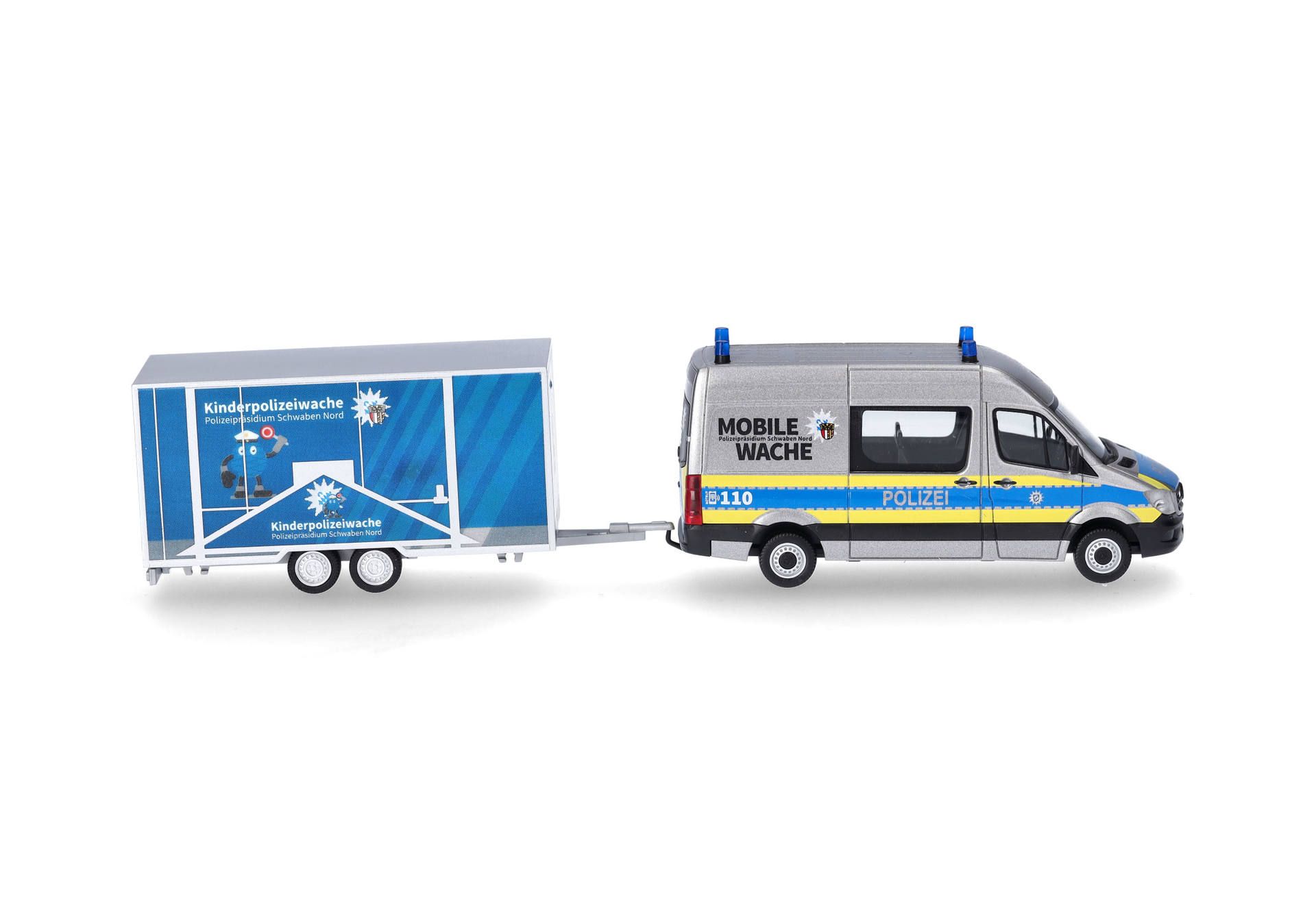 Herpa 097536 | MB Sprinter '13 Halbbus mit Anhänger | Polizei Bayern | 1:87