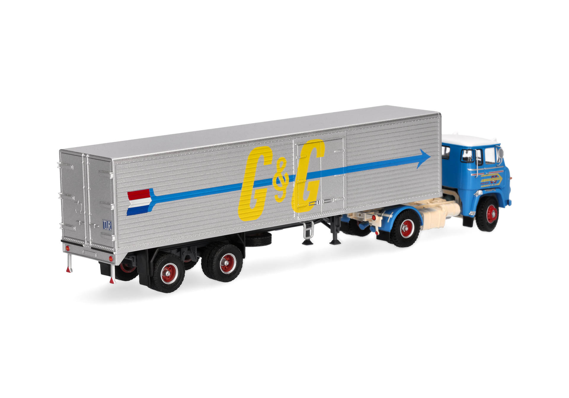 Herpa/Schwarz 87MBS026222 | Scania Vabis LB 76 | Koffer-Sattelzug | Goedkoop & De Geus | 1:87