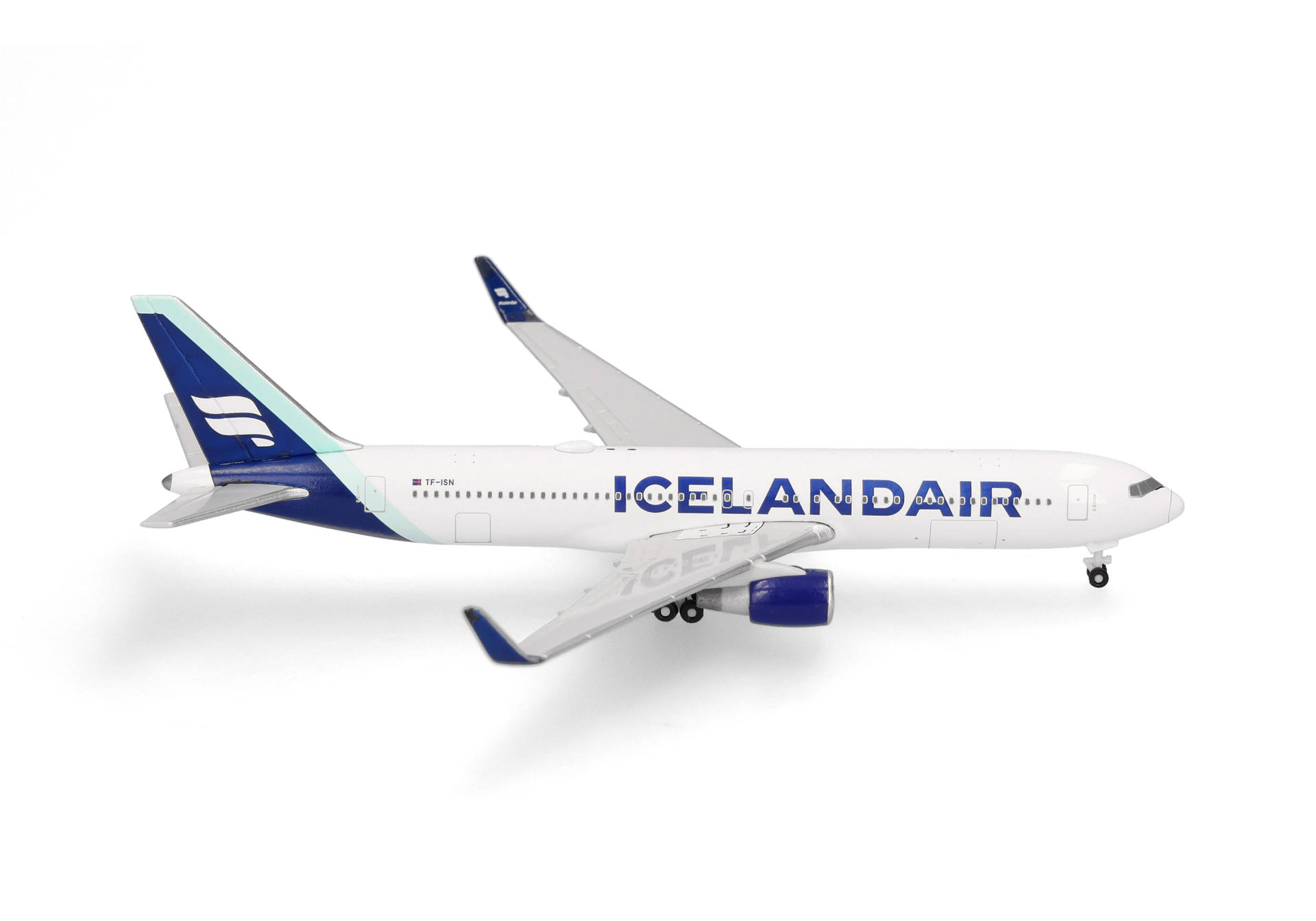 Herpa Wings 539241 | Icelandair | Boeing 767-300 | Borreal blue tail stripe | TF-ISN - Svörtuborgir | 1:500