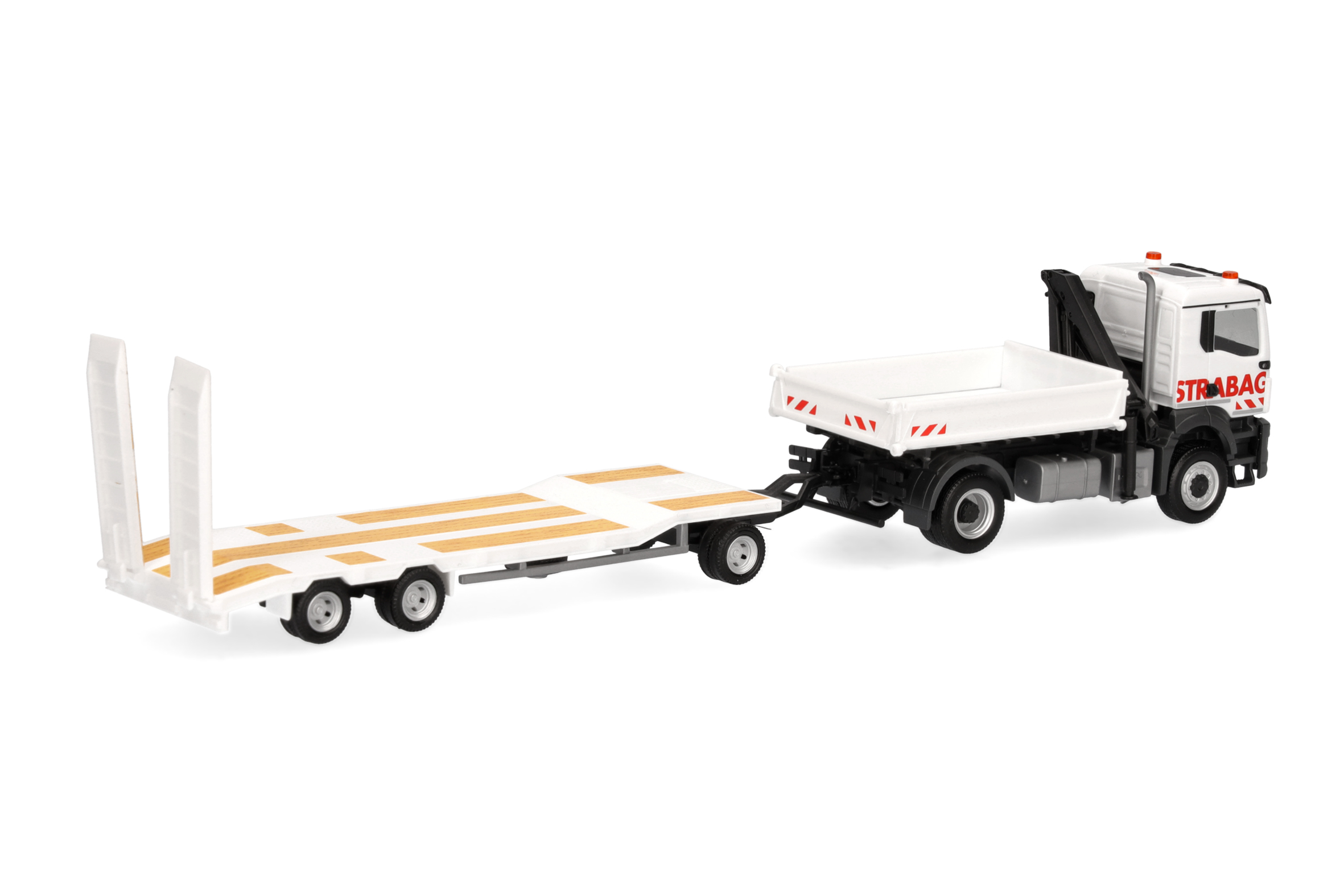 Herpa 318730 | MAN TGS NN Dreiseitenkipper | Kran u. TU3-Anhänger | STRABAG  | 1:87
