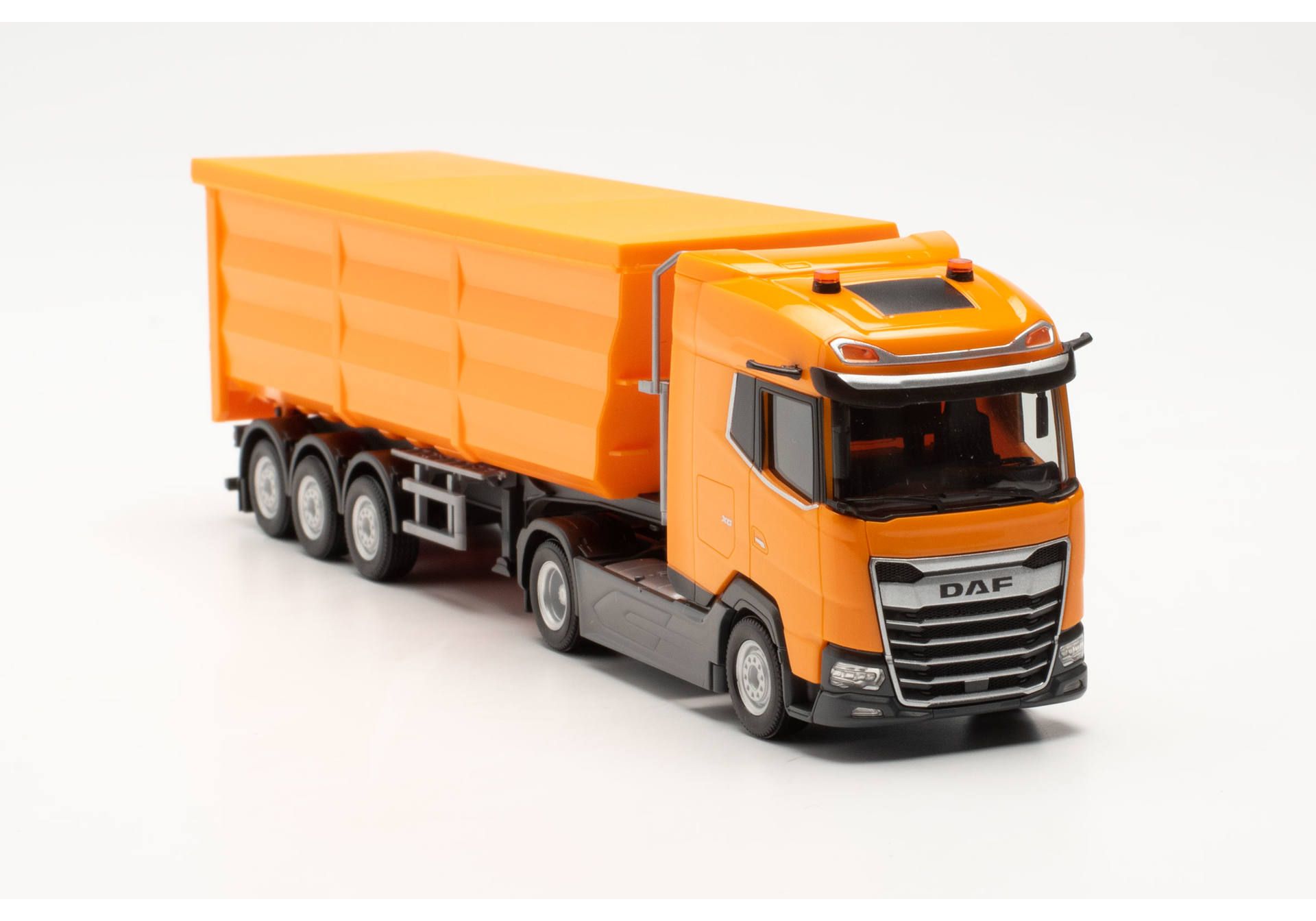 Herpa 316941 | DAF XG Stahlrundmulden-Sattelzug | kommunalorange | 1:87