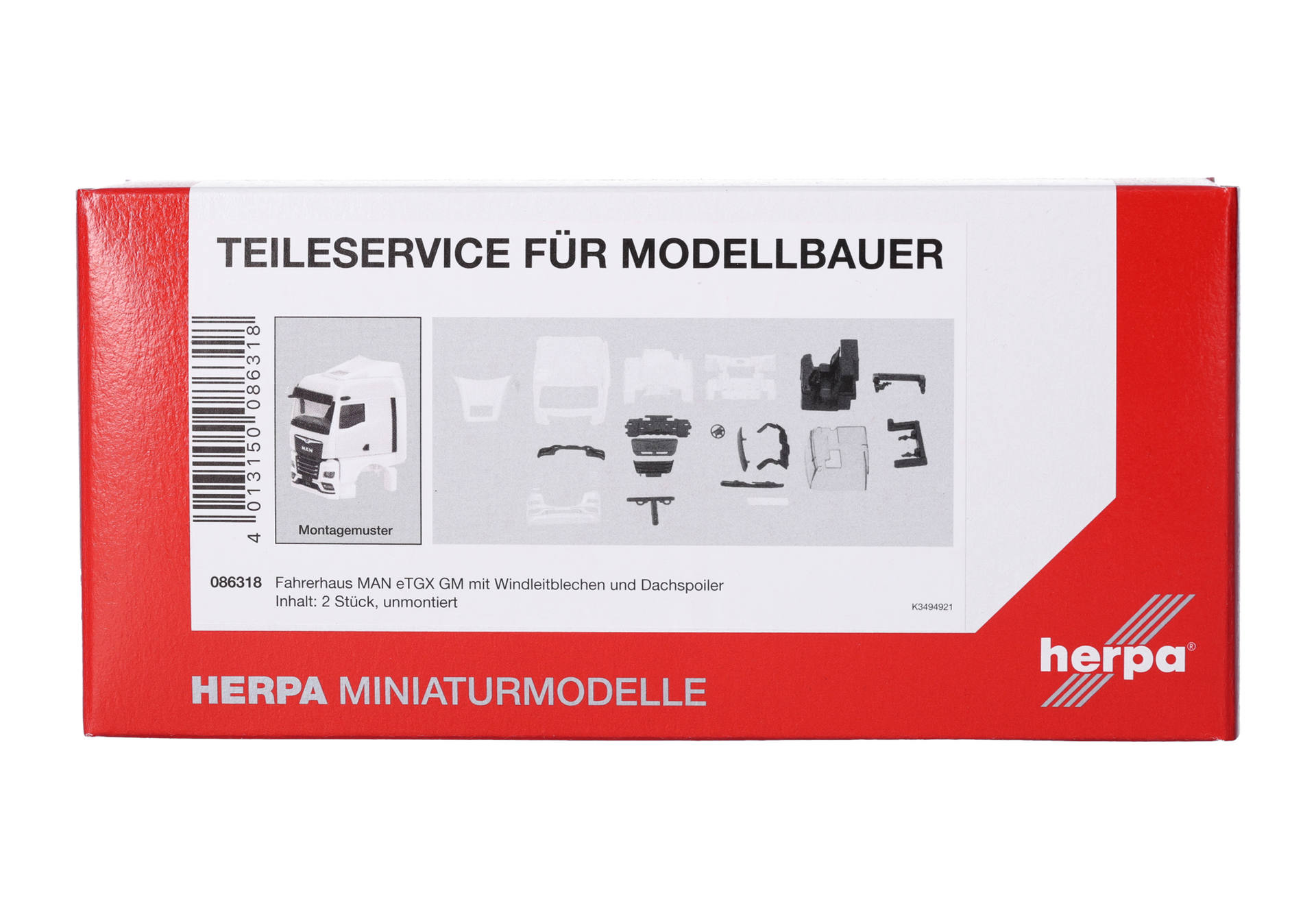 Herpa TS 086318 | Fahrerhaus MAN eTGX GM mit WLb u. Spiegelkamera | 1:87