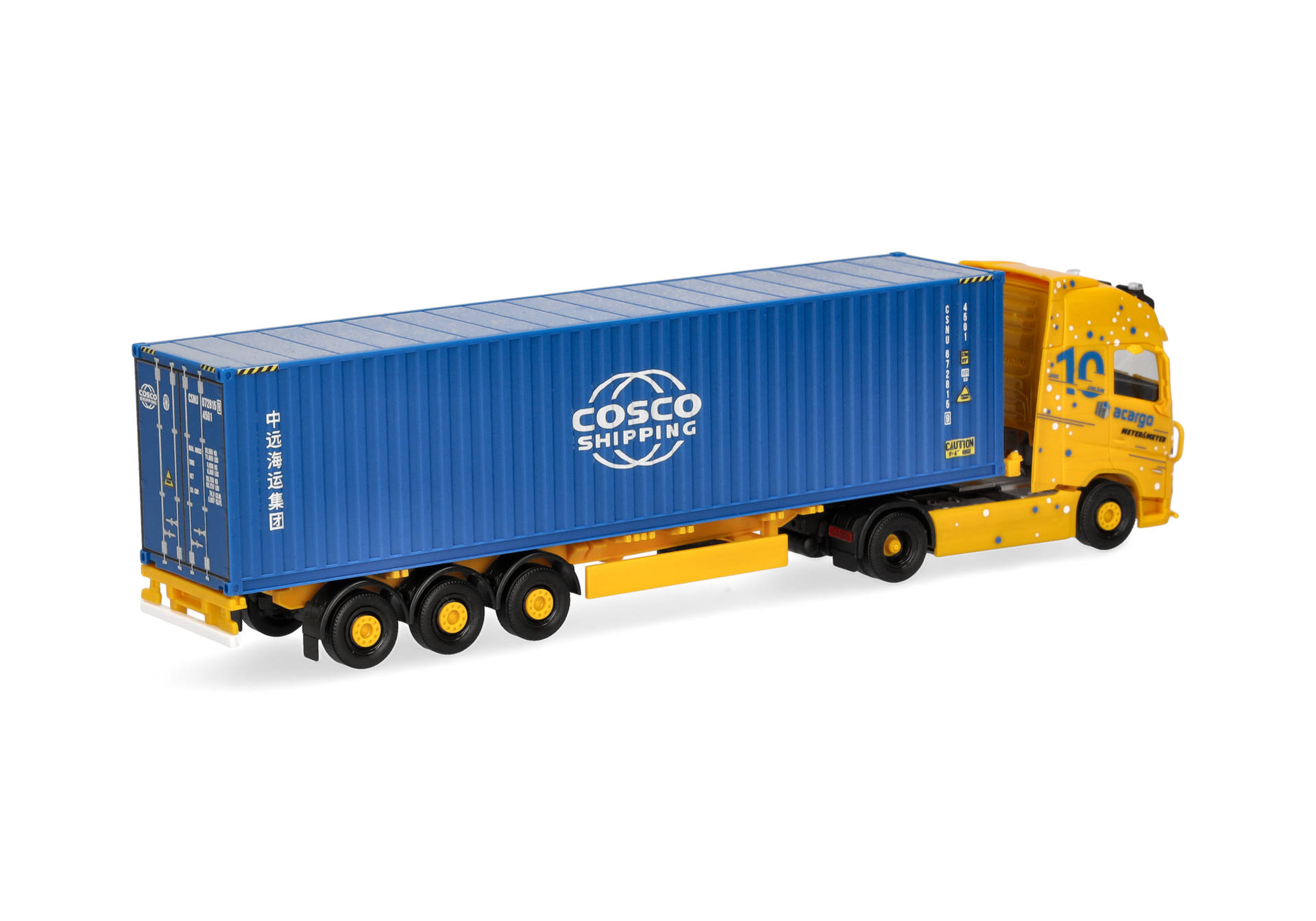 Herpa 319898 | Volvo FH GL XL 2020 Container-Sattelzug | Acargo Meyer & Meyer/Cosco | 1:87