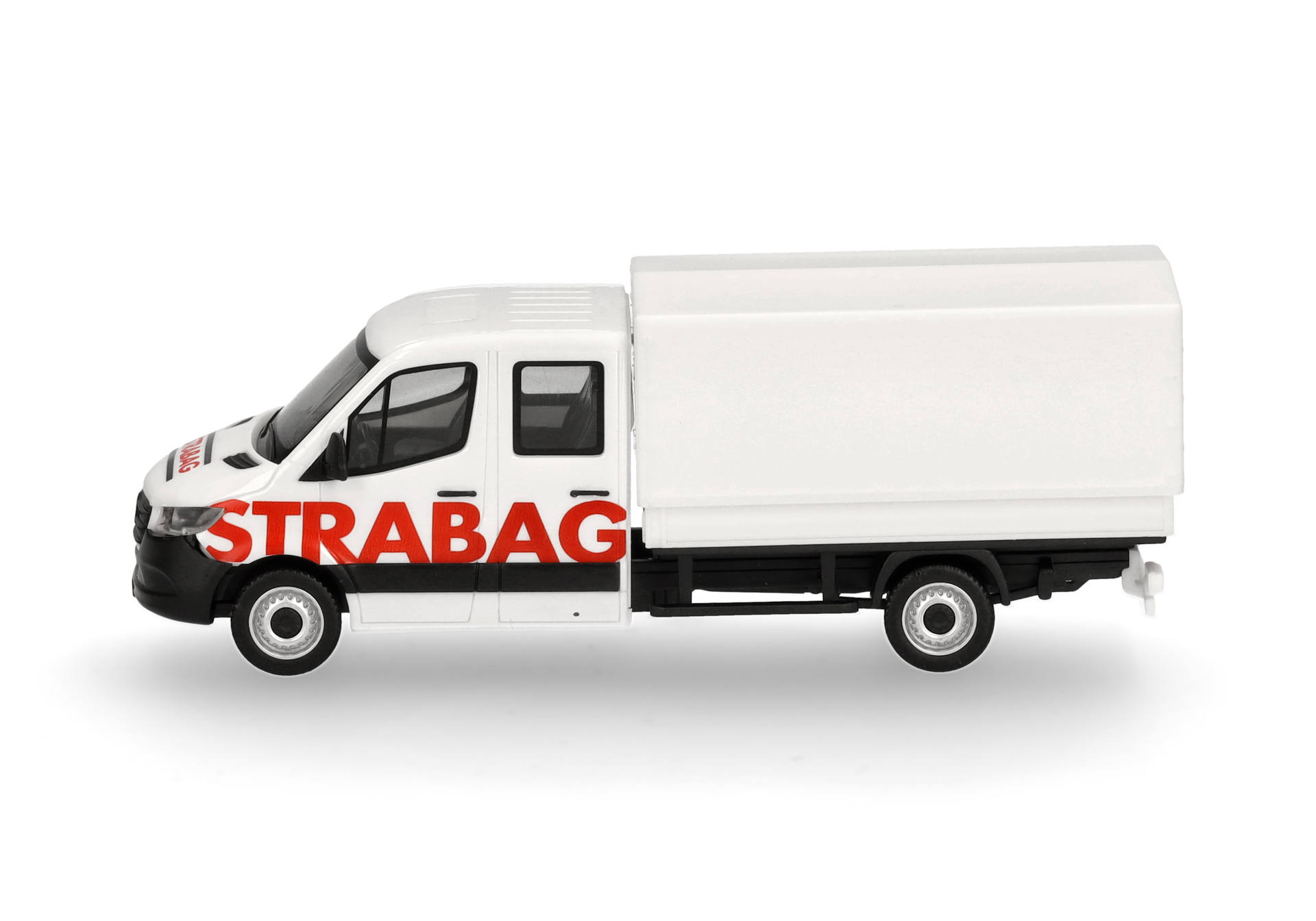 Herpa 098991 | MB Sprinter '18 Doppelkabine Pritsche/Plane | STRABAG (A) | 1:87