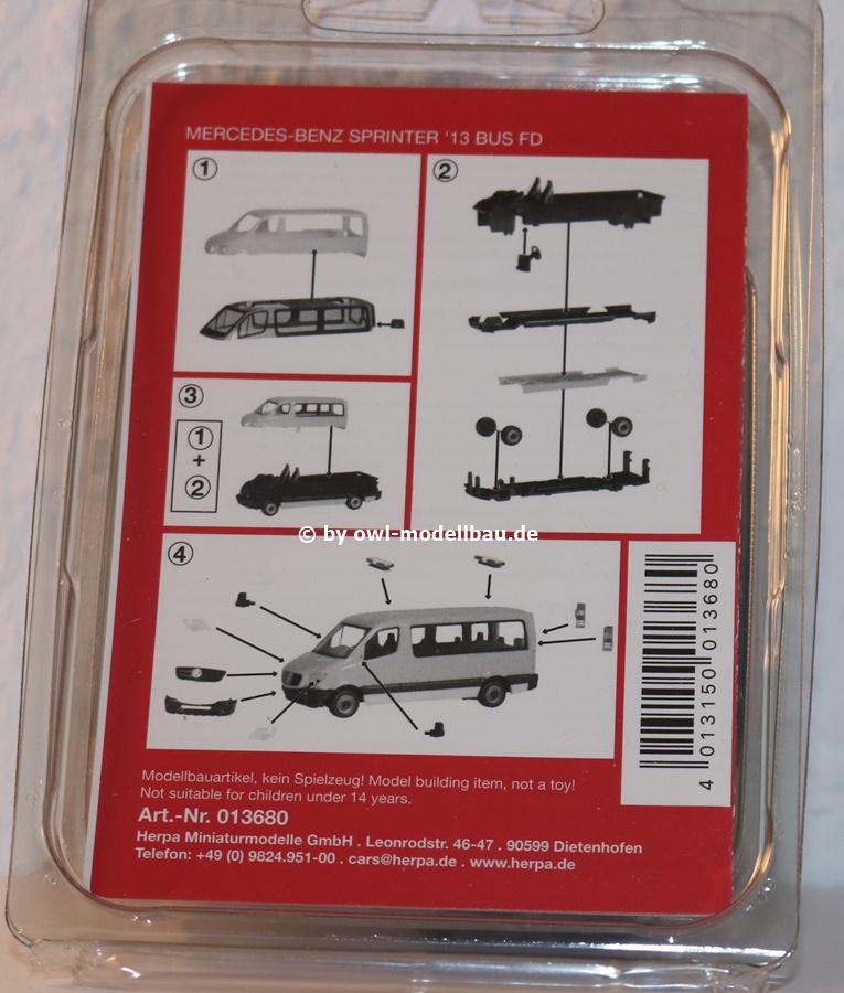 Herpa MiniKit 013680 - Mercedes-Benz Sprinter 13 Bus FD. 1:87
