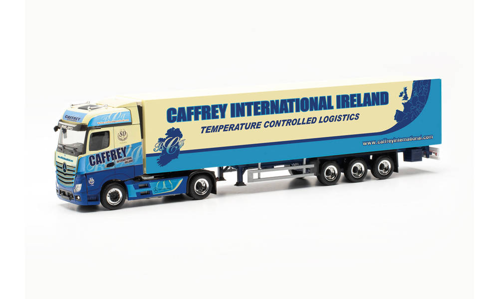 Herpa 316590 | MB Actros 18 Bigspace | Kühlkoffer-Sattelzug | 80 Jahre Caffrey | 1:87