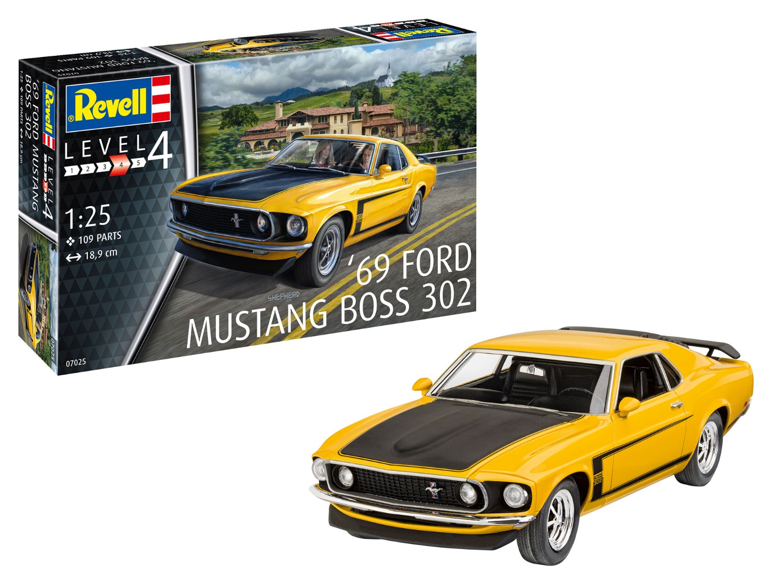 Revell 07025 - 1969 Boss 302 Mustang. 1:25