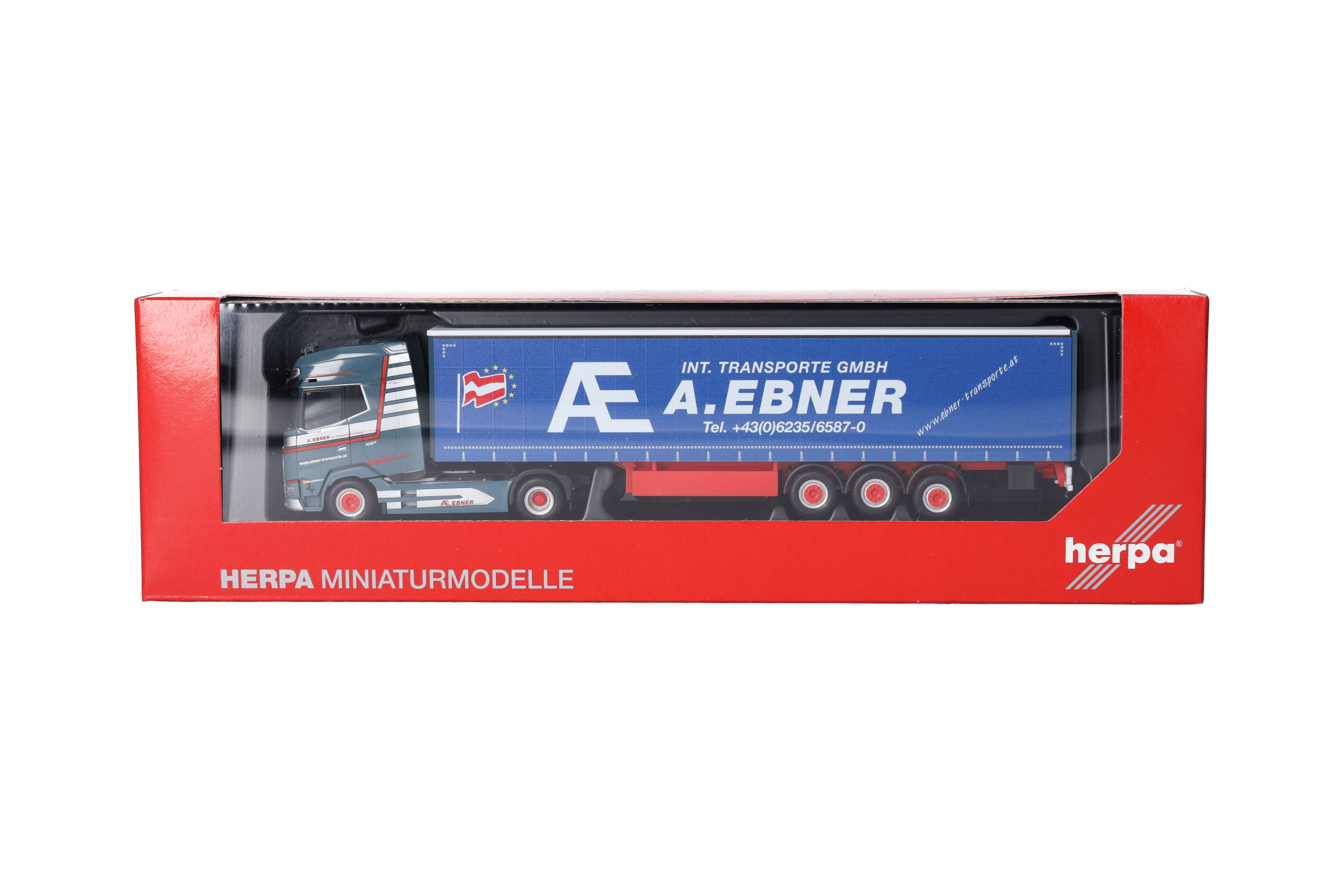 Herpa 318693 | DAF XG+ Gardinenplanen-Sattelzug | A. Ebner | 1:87