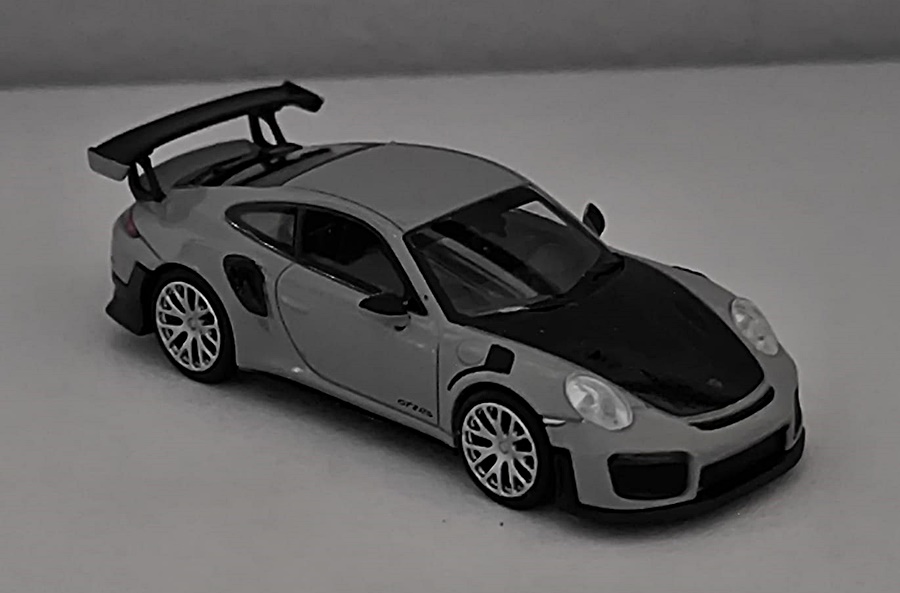 Minichamps 870068127 | Porsche 911 GT2 RS | 2018 | Grey W/Carbon Bonnet | 1:87