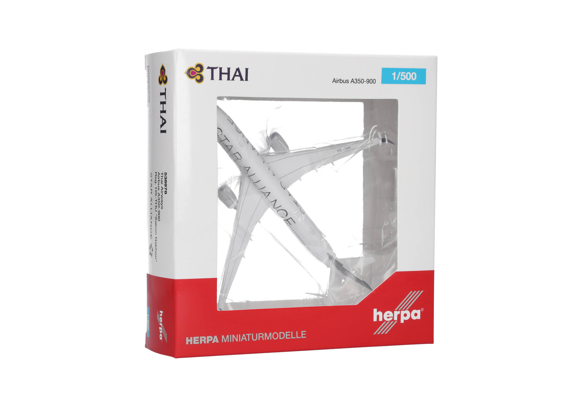 Herpa Wings 538978 | Thai Airways | Airbus A350-900 | Star Alliance - HS-THU | 1:500