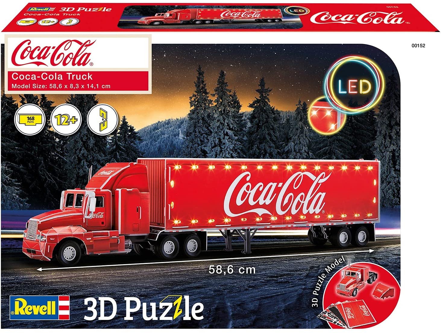 Revell 00152 - Coca-Cola Weihnachtstruck mit LED-Beleuchtung - 3D Puzzle